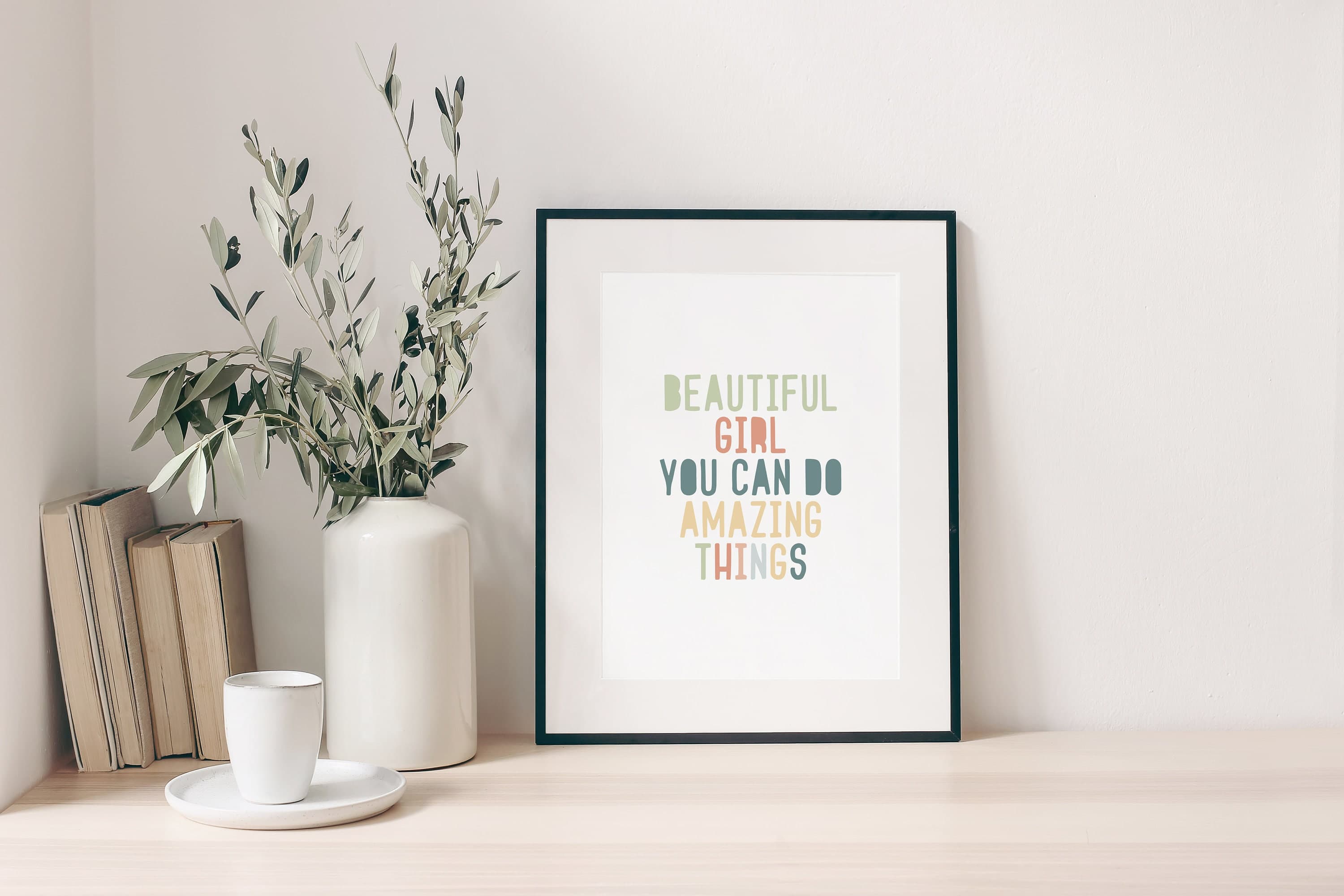 Inspirational Quote Decor Wall Art Printable for 'Beautiful Girl You Can Do Amazing Things' Digital Download - image 5