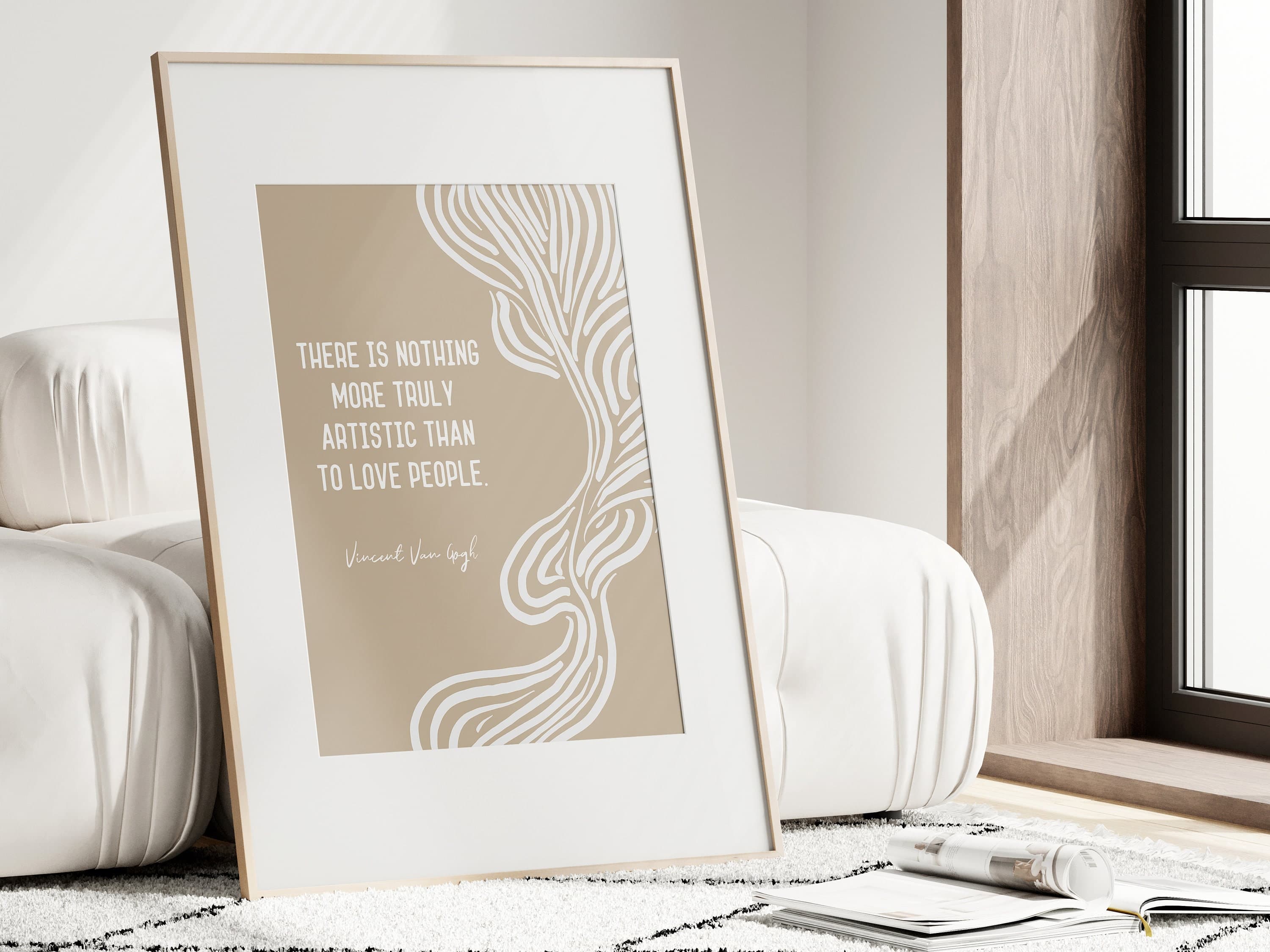 Van Gogh Quote Poster Nothing More Truly Artistic Than to Love People Print Scandinavian Home Art Modern Decor for Living Room - image 4