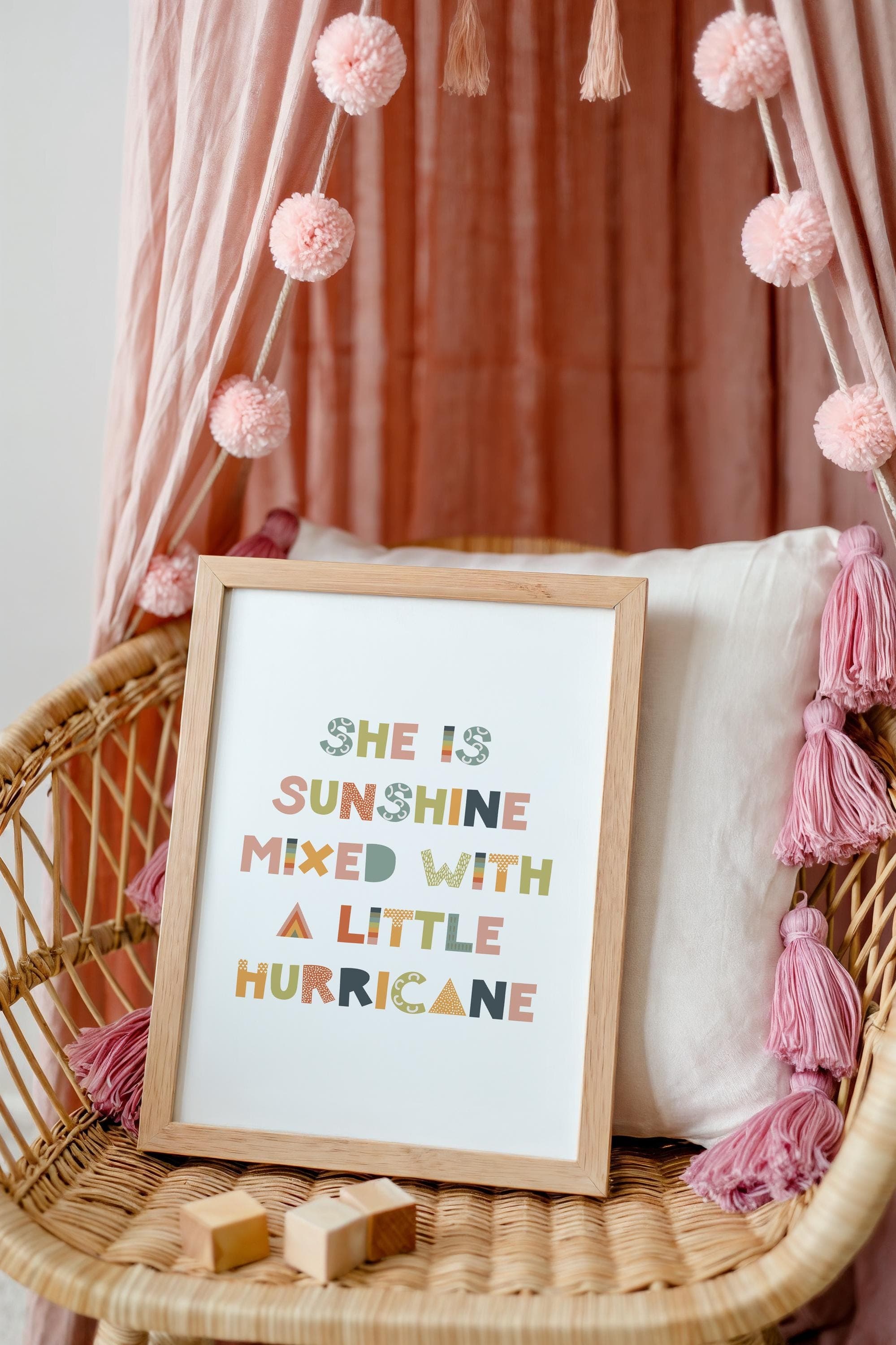 Sunshine & Hurricane Sign for Girls Room Wall Art Nursery Quotes Decor - image 3