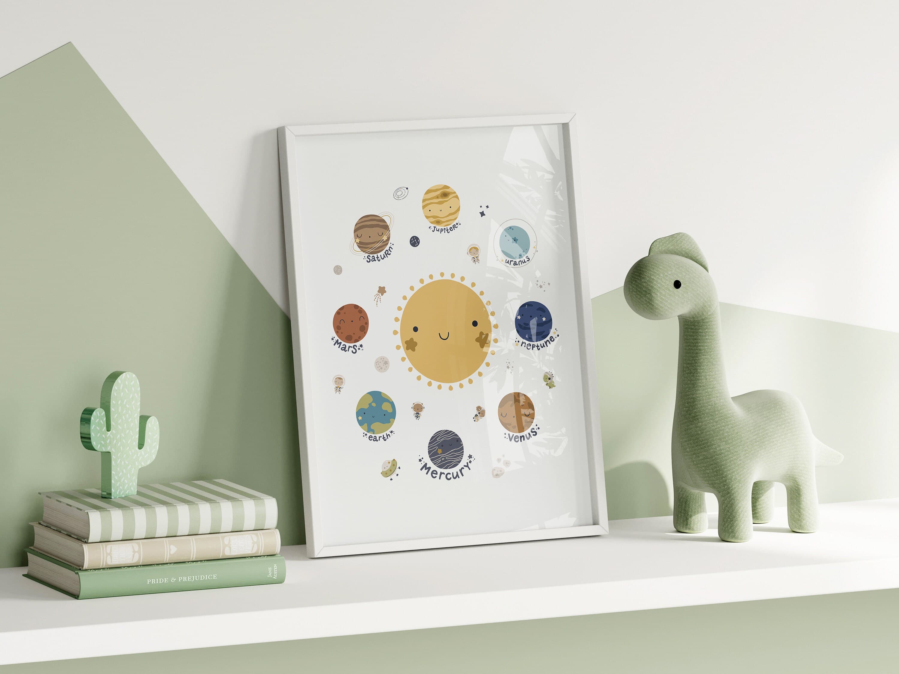 Solar System Print Outer Space Bedroom Learning Planets Space Nursery Poster Educational Homeschool Print Educational Playroom Decor - image 5