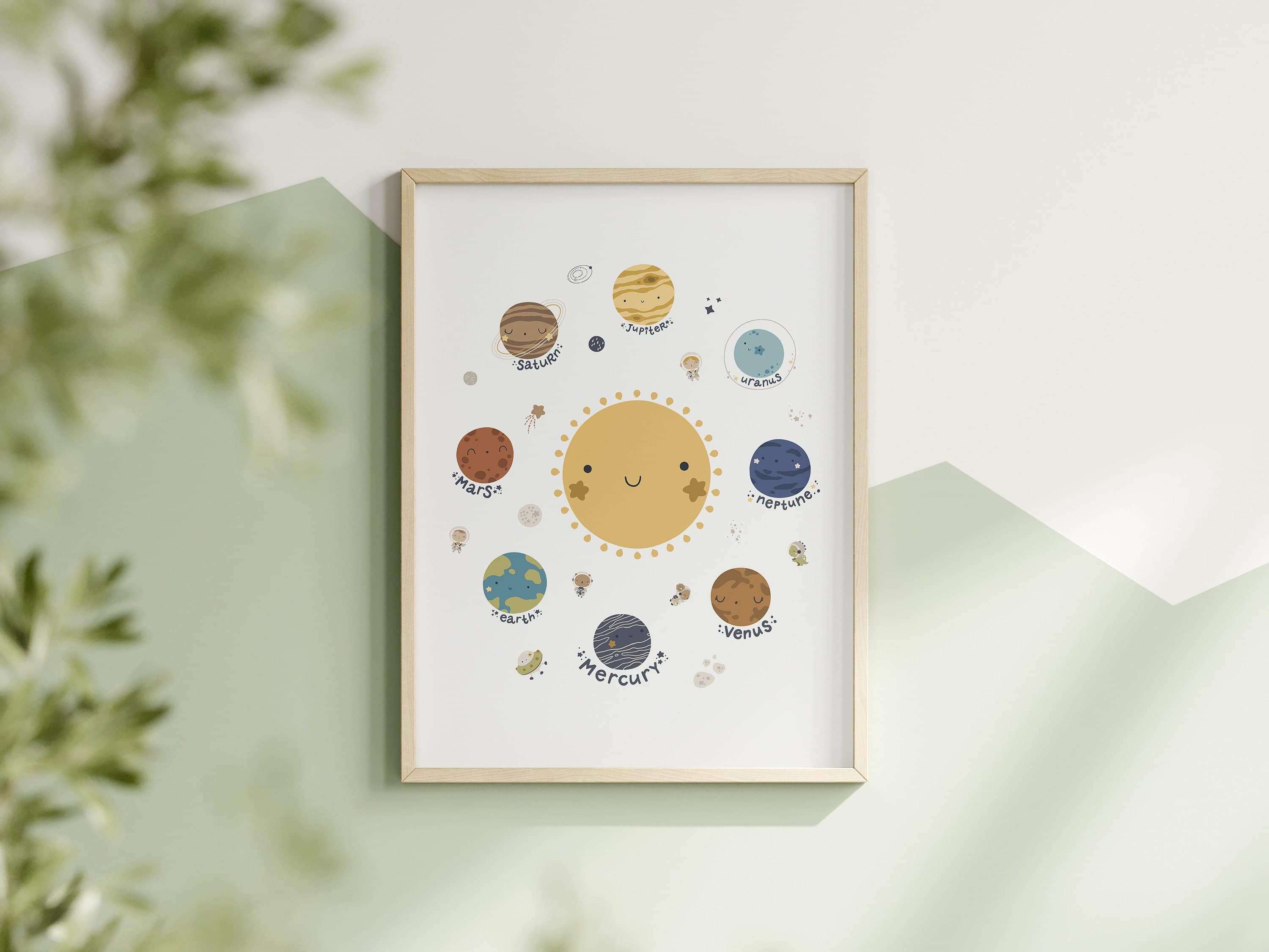 Solar System Print Outer Space Bedroom Learning Planets Space Nursery Poster Educational Homeschool Print Educational Playroom Decor
