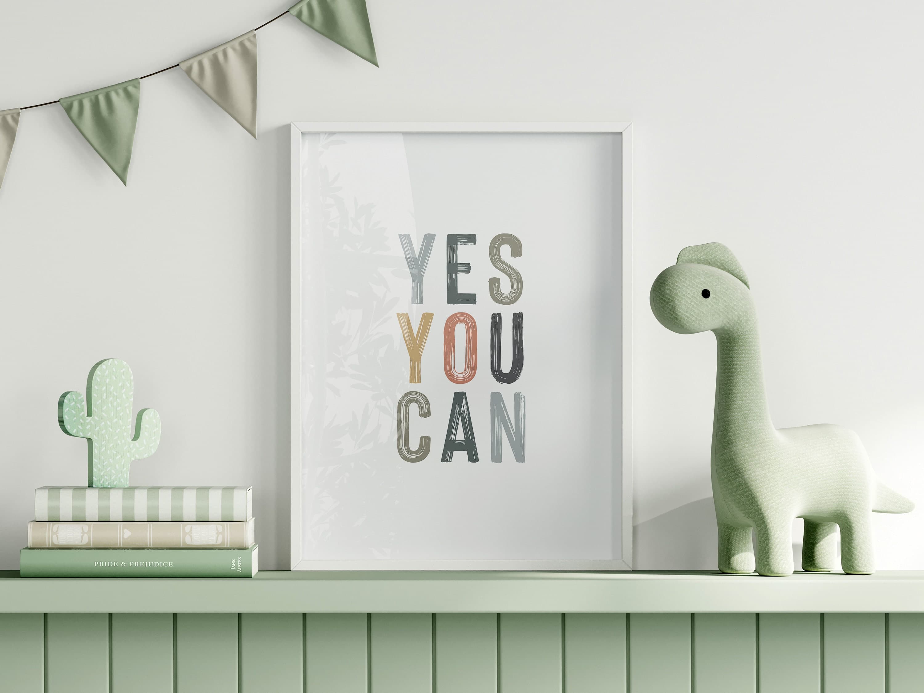 Yes You Can Print Kids Motivational Wall Decor Boho Playroom Decor Kids Quote Print Minimalist Art Montessori Poster - image 4
