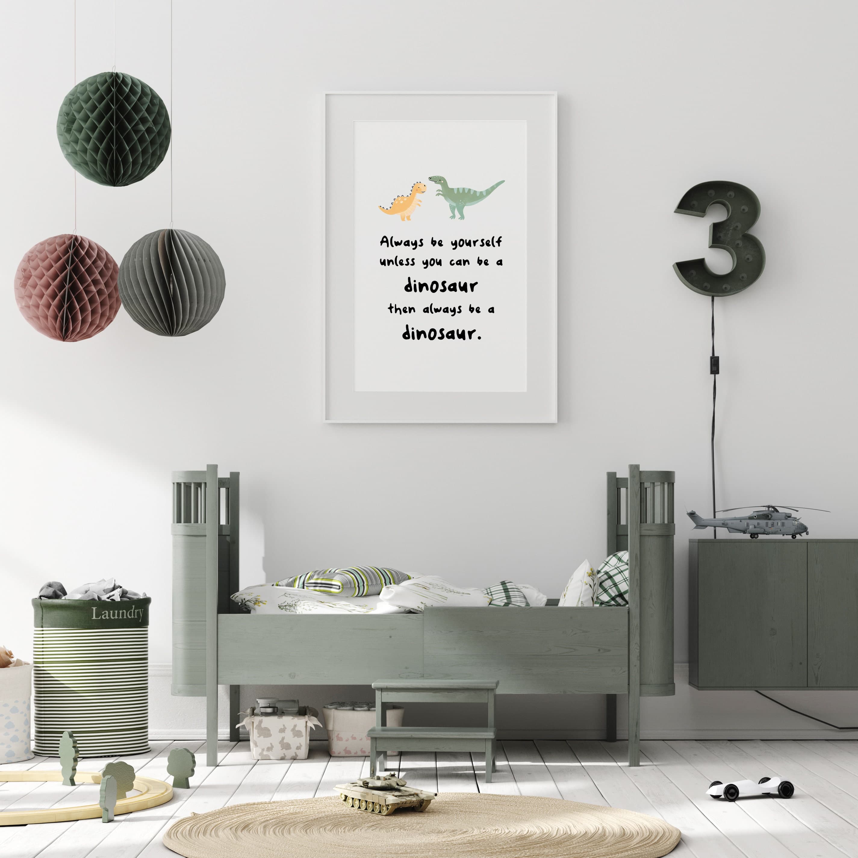 Always Be Yourself Unless You Can Be a Dinosaur Sign Kids Room Decor Dinosaur Prints Nursery Dinosaur Wall Art for Kids INSTANT DOWNLOAD - image 4