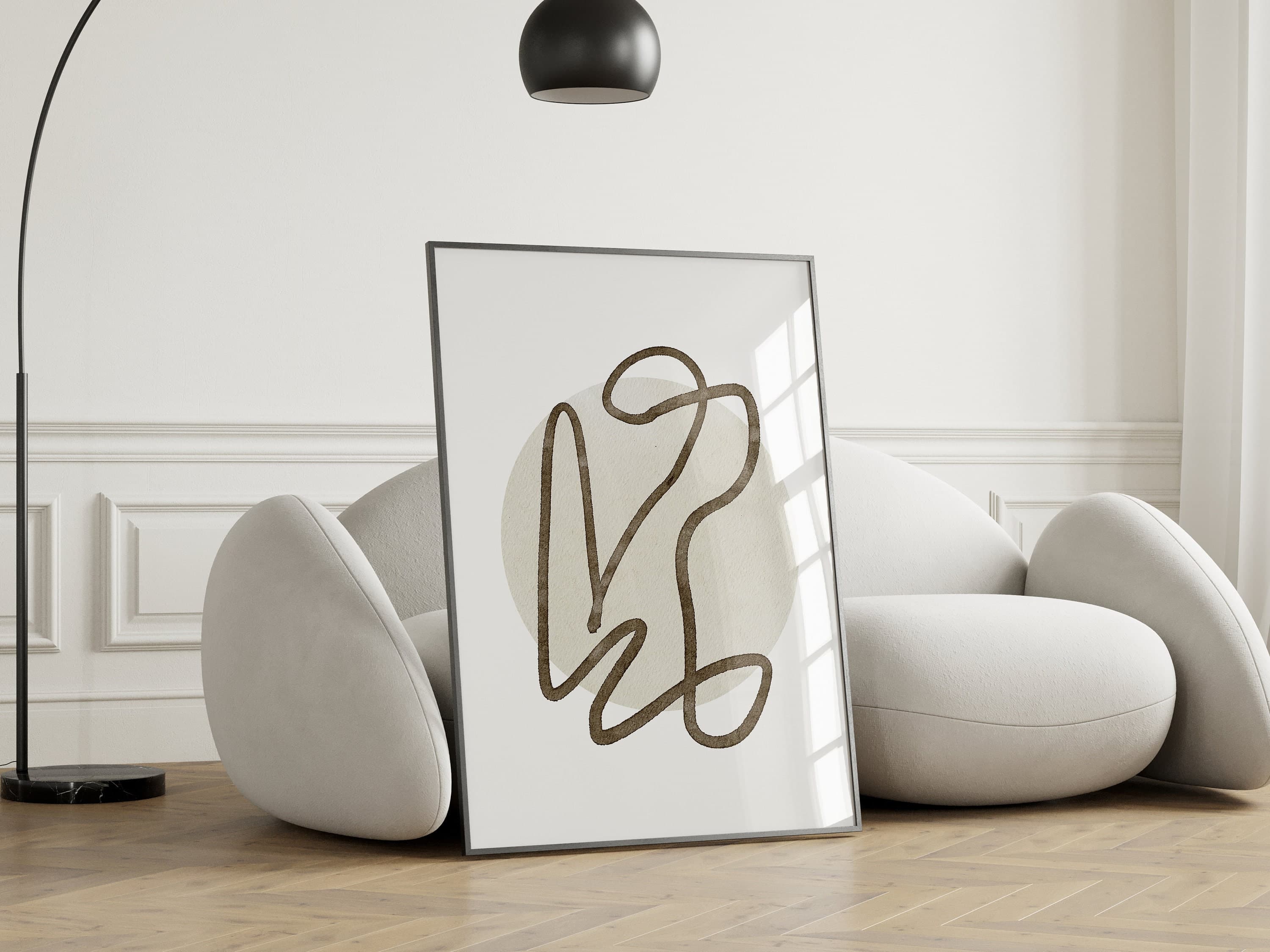 Minimalist Abstract Wall Set of 3 Mid Century Modern Art Print Living Room Wall Decor - image 4