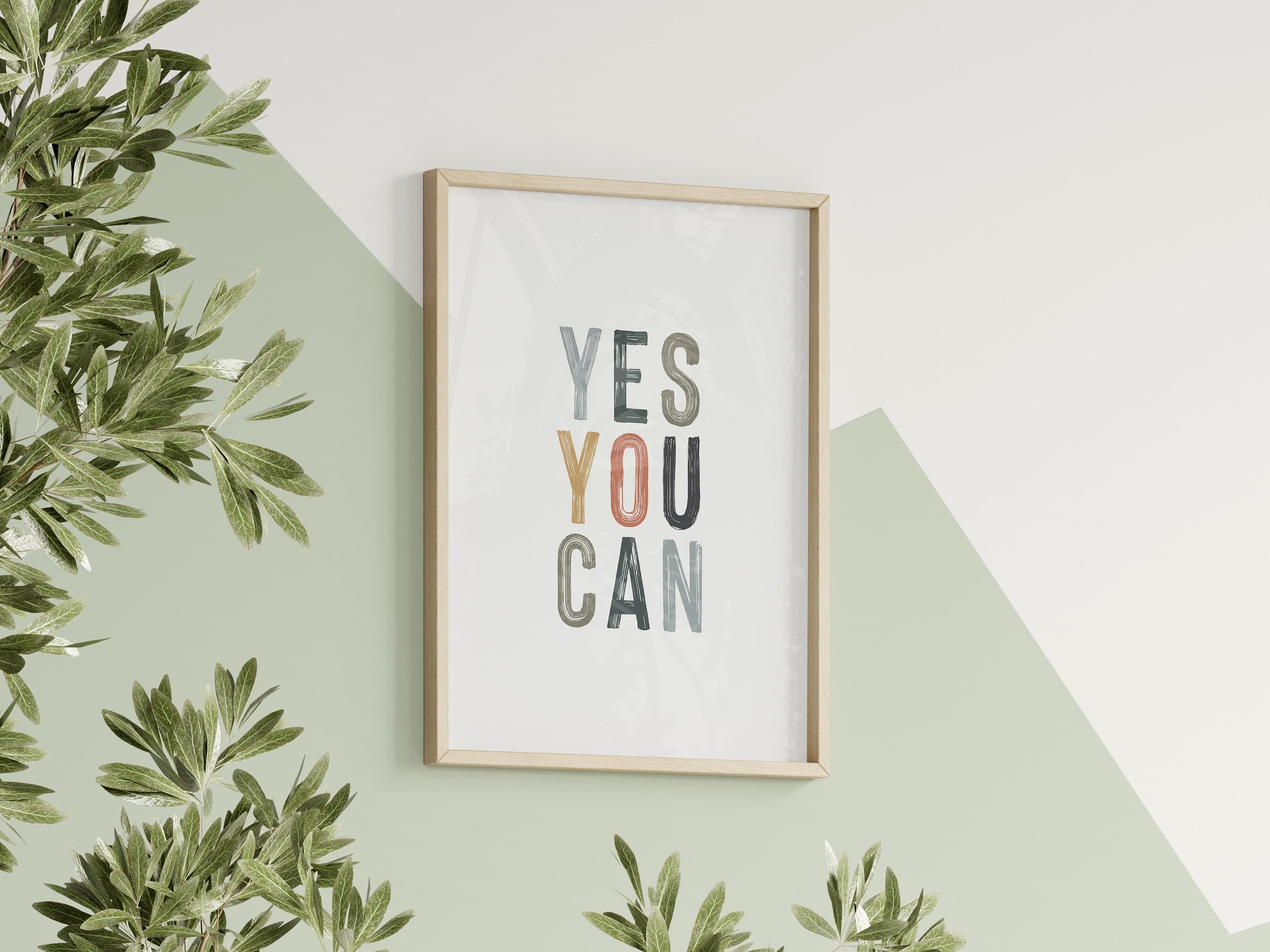 Yes You Can Print Kids Motivational Wall Decor Boho Playroom Decor Kids Quote Print Minimalist Art Montessori Poster - image 3