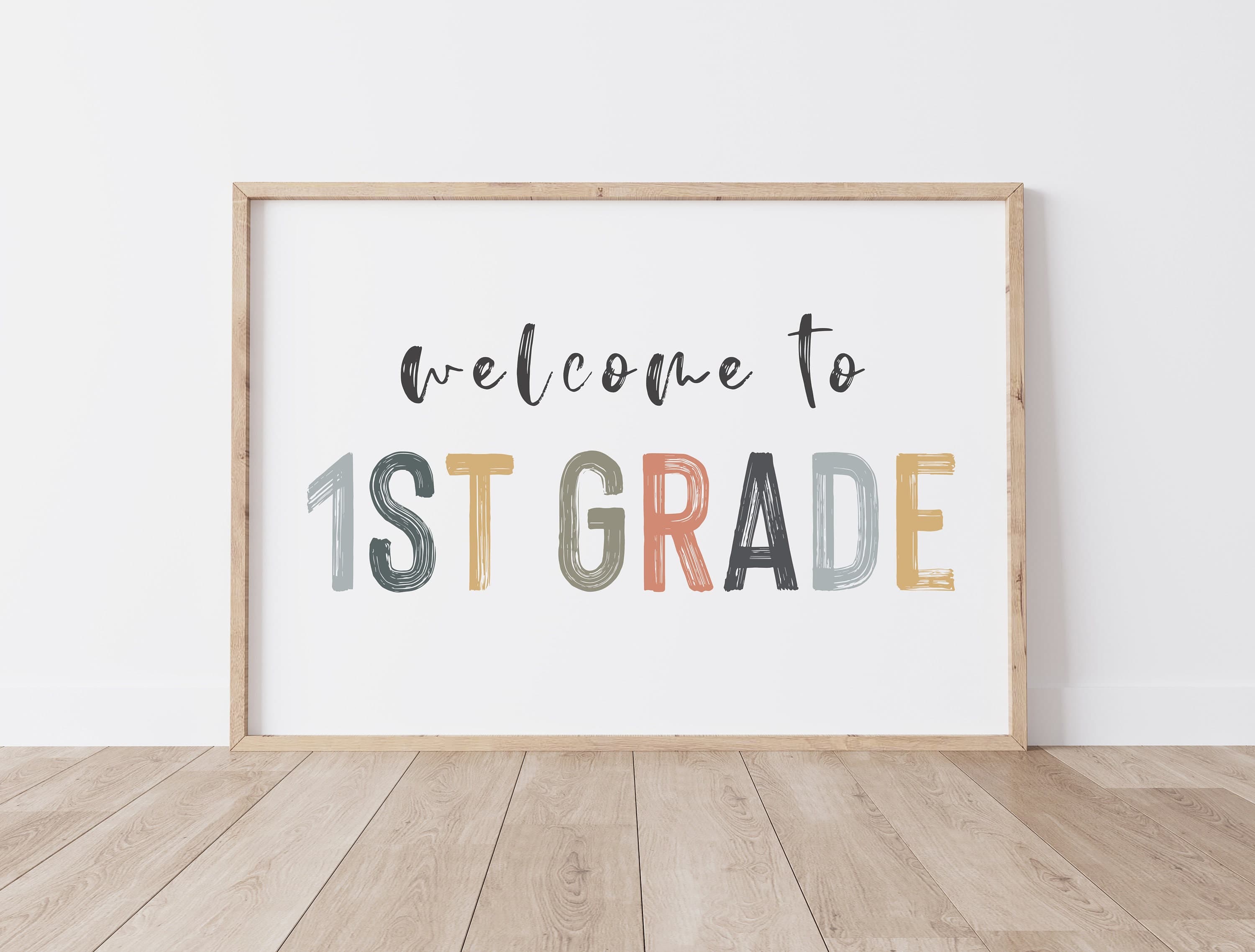 Welcome To First Grade Classroom Decor Posters Boho Rainbow Classroom Printable Welcome Back To School DIGITAL DOWNLOAD - image 2