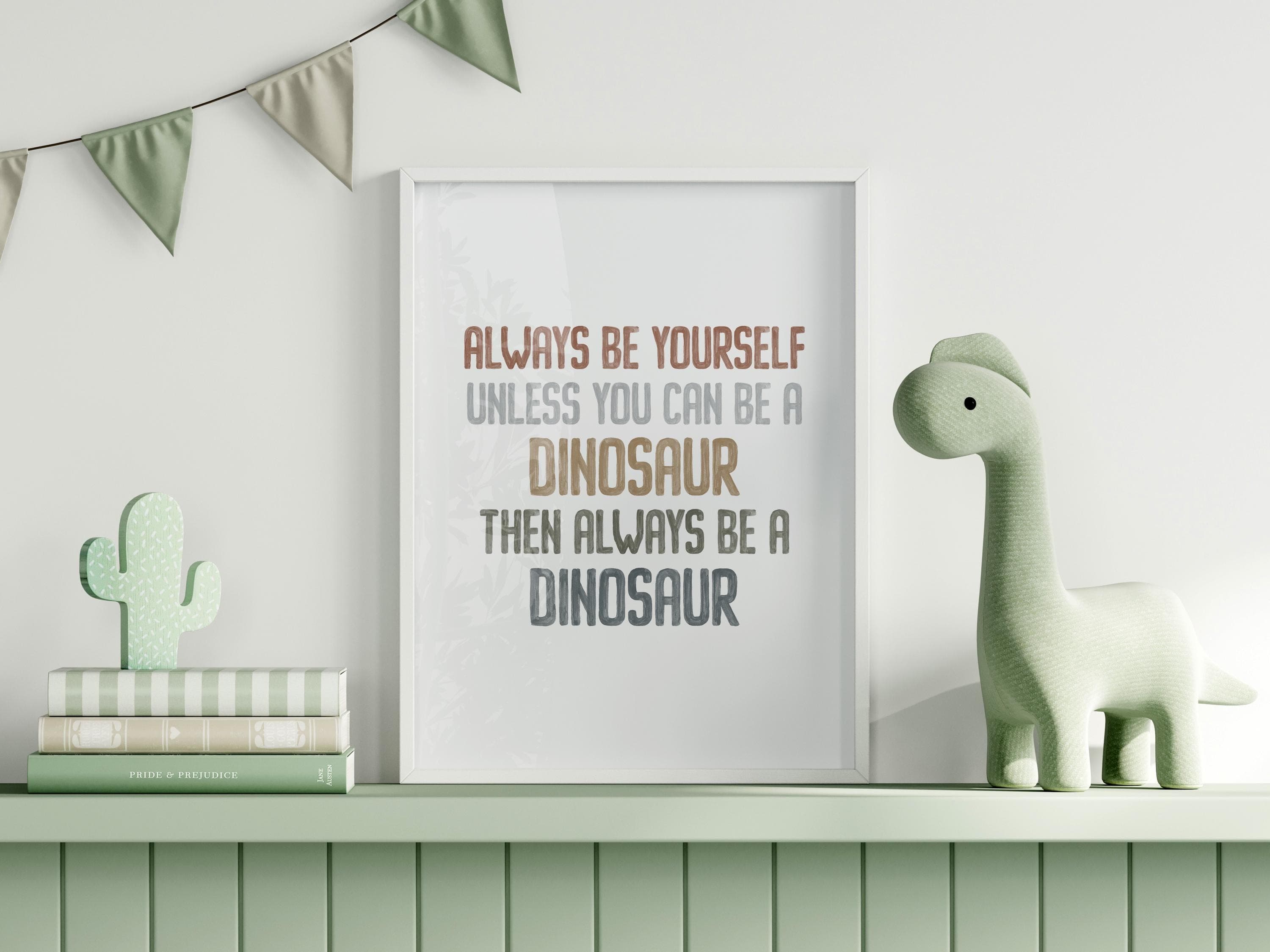 Dinosaur Kids Decor Always Be Yourself Embrace Your Inner Dino Home Accent Fun Dinosaur Wall Art for Kids Be Yourself or Be a Dinosaur - image 5