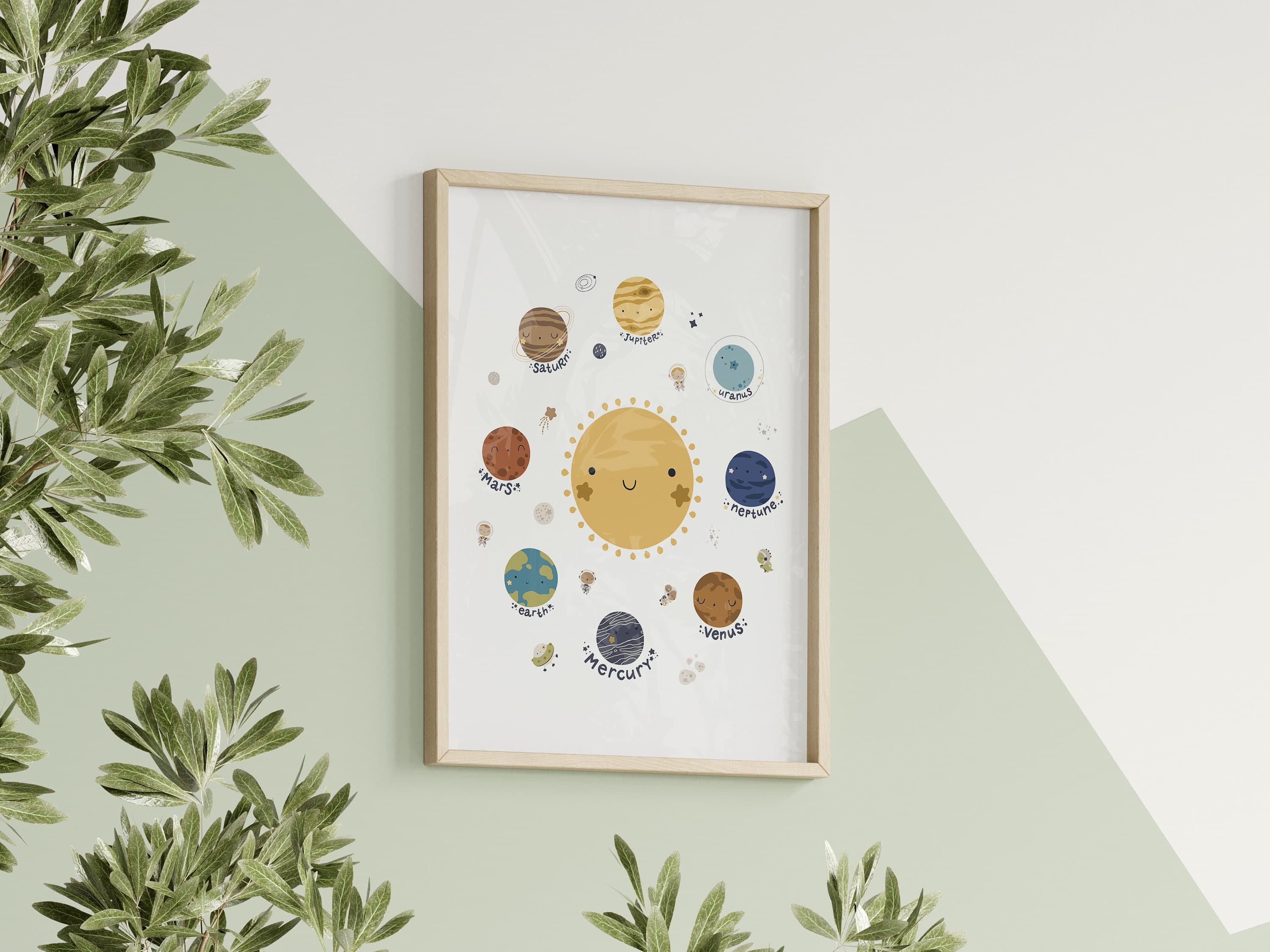 Solar System Print Outer Space Bedroom Learning Planets Space Nursery Poster Educational Homeschool Print Educational Playroom Decor - image 3