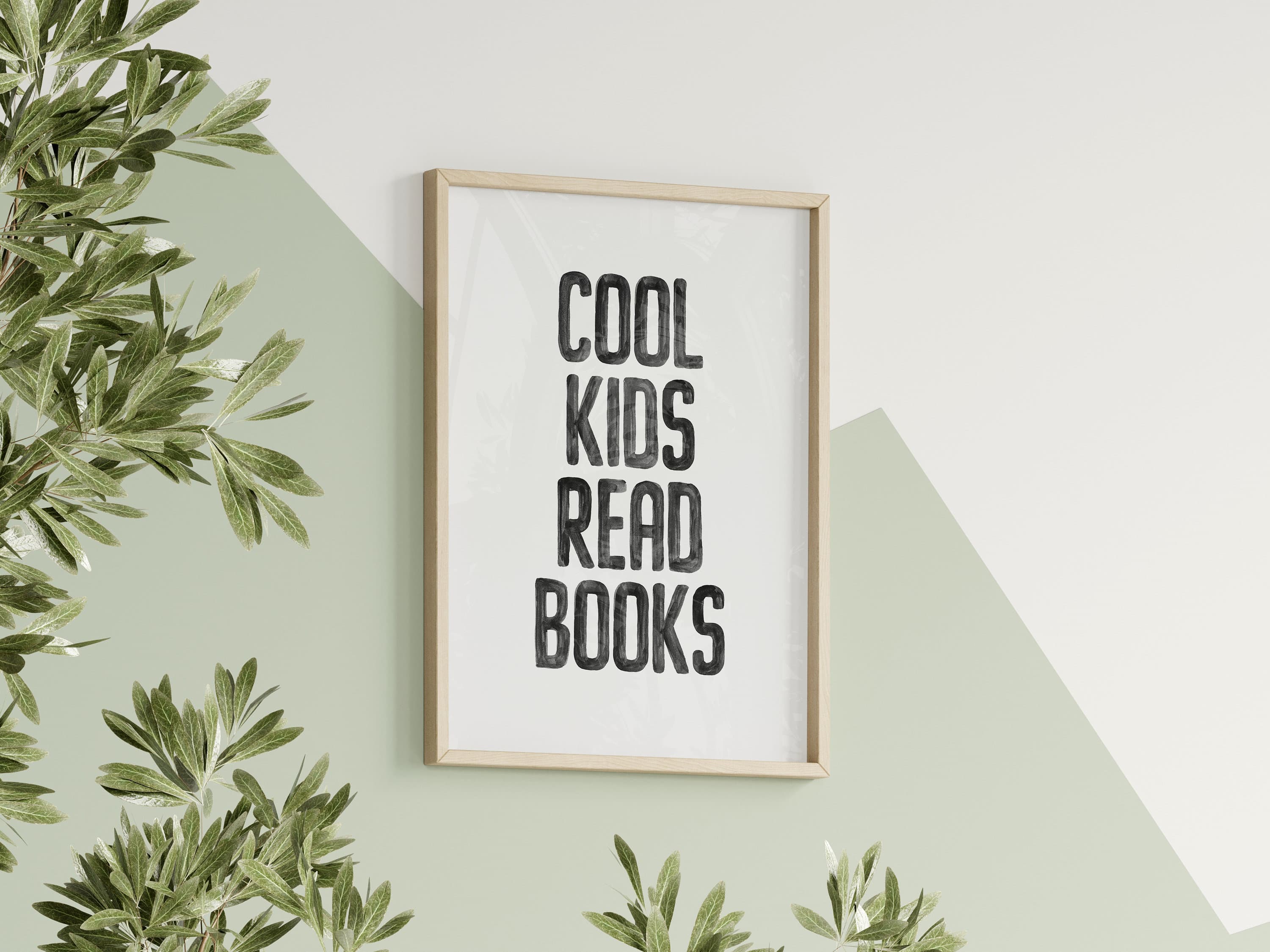 Cozy Reading Corner Printable Cool Kids Read Books Black and White Theme Watercolor Print Montessori Printables Classroom Decor - image 3