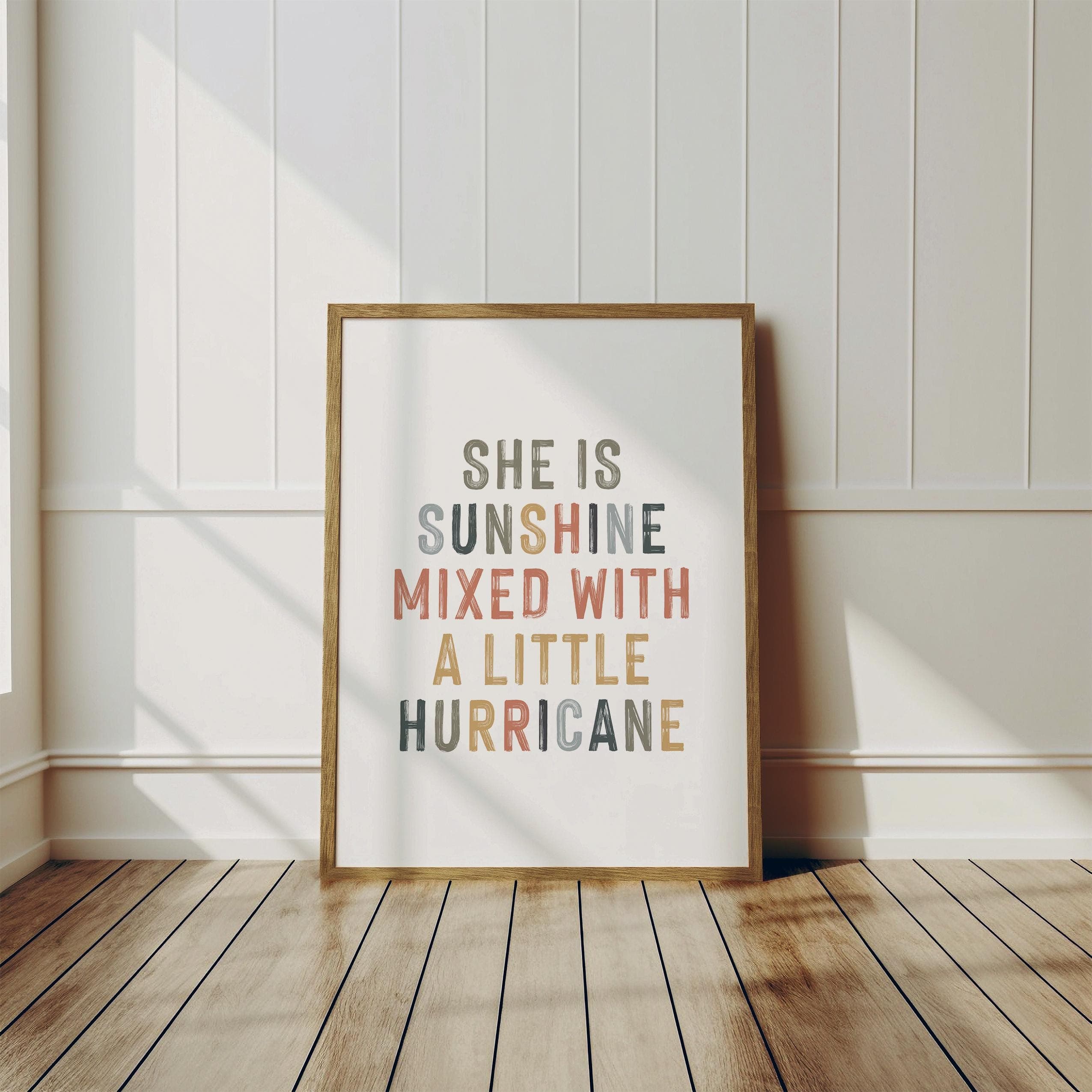 Boho Chic Art Print: She is Sunshine & Hurricane Typography Poster - Motivational Decor Feminist Quote Wall Art Empowering Quote Print - image 5