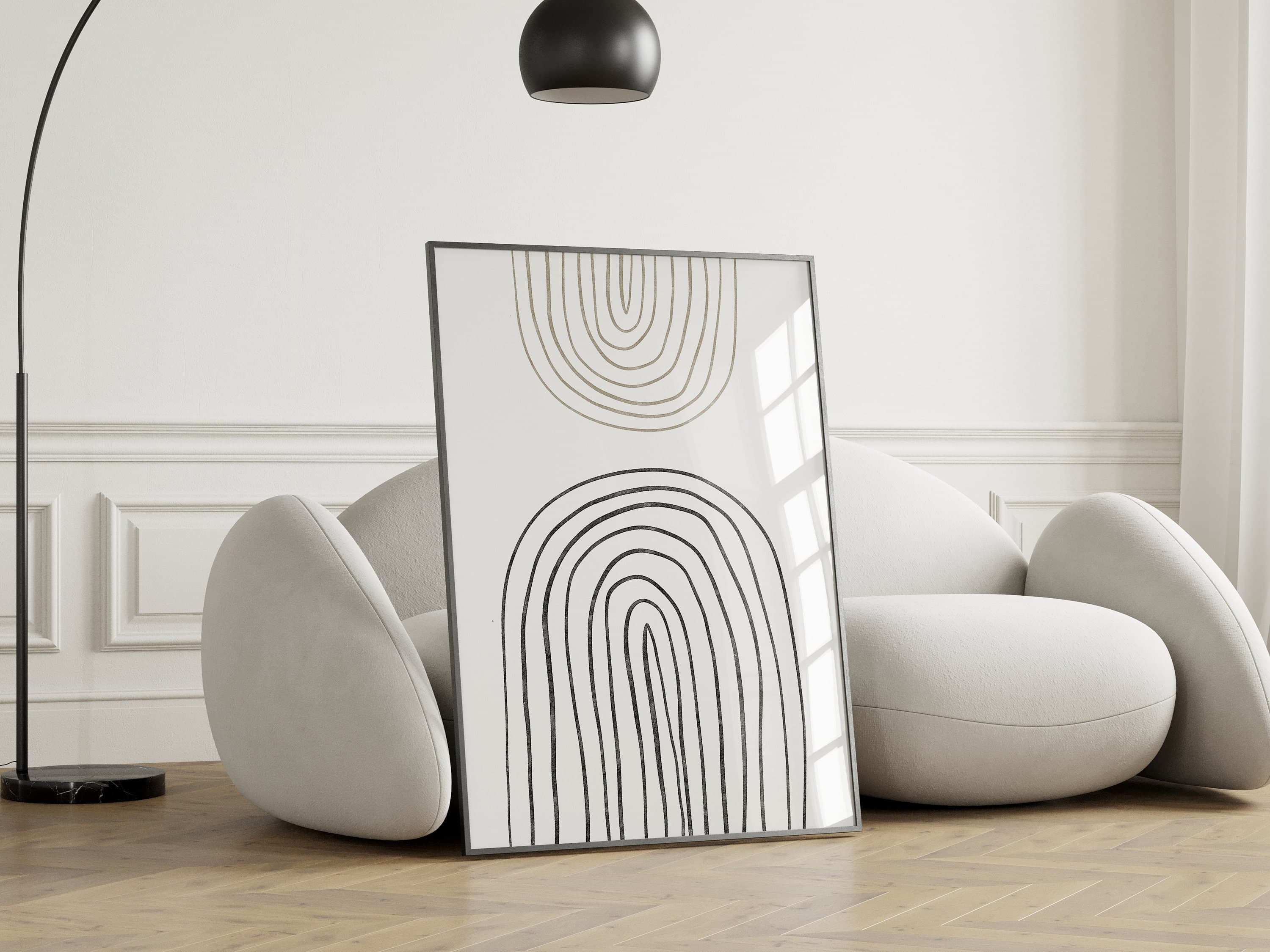 Minimalist Abstract Wall Set of 3 Mid Century Modern Art Print Living Room Wall Decor - image 5
