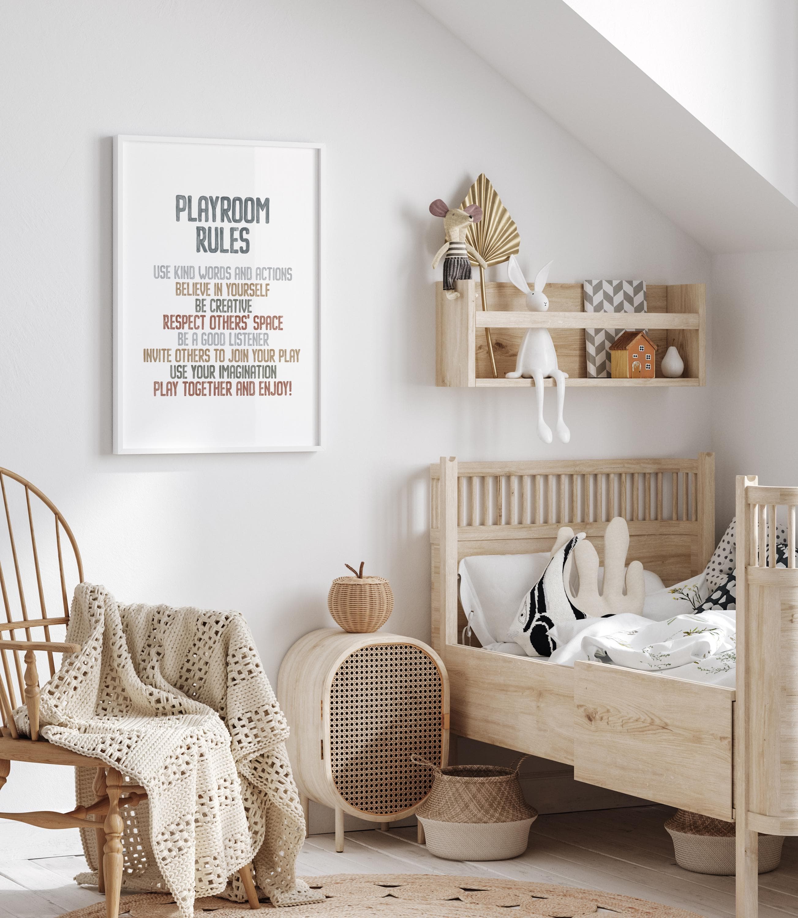 Charming Montessori Playroom Rules Wall Art for Kids' Rooms Personalized Fun and Functional Kids Room Rules Sign Decor for Children's Spaces - image 4