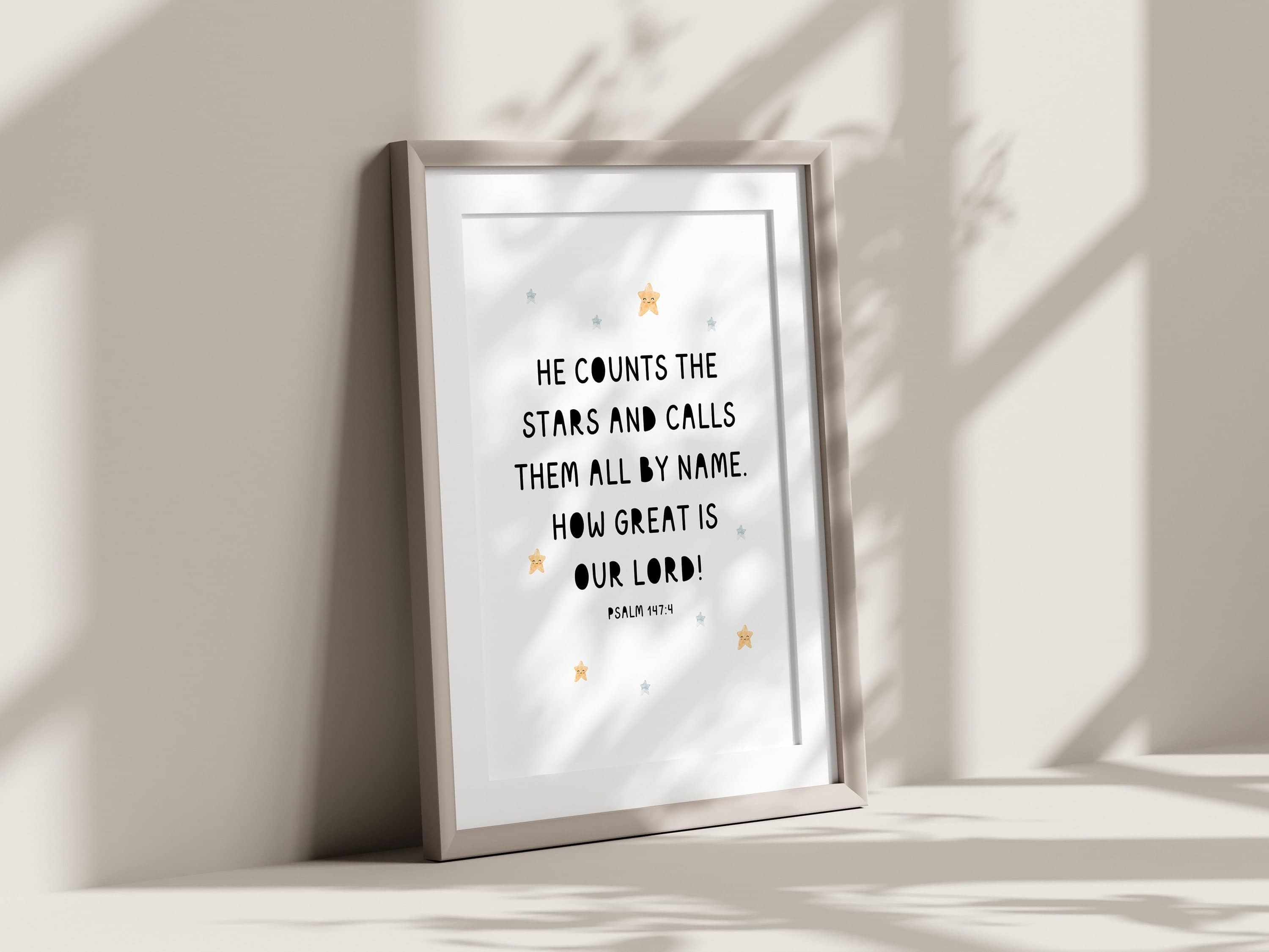 PSALM 147:4 Outer Space Decor Set of 3 Boys Room Art Space Theme Room - image 4