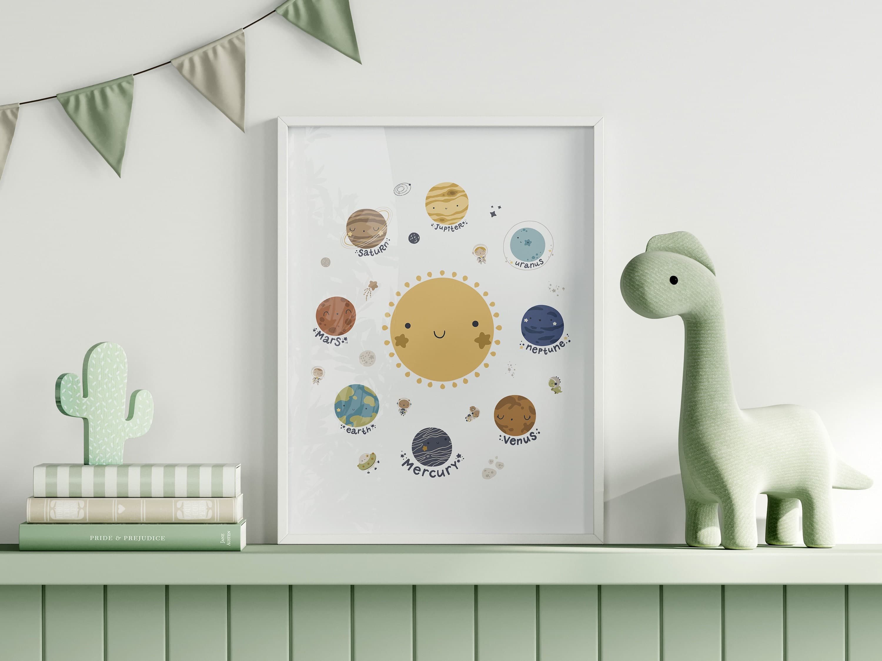 Solar System Print Outer Space Bedroom Learning Planets Space Nursery Poster Educational Homeschool Print Educational Playroom Decor - image 4