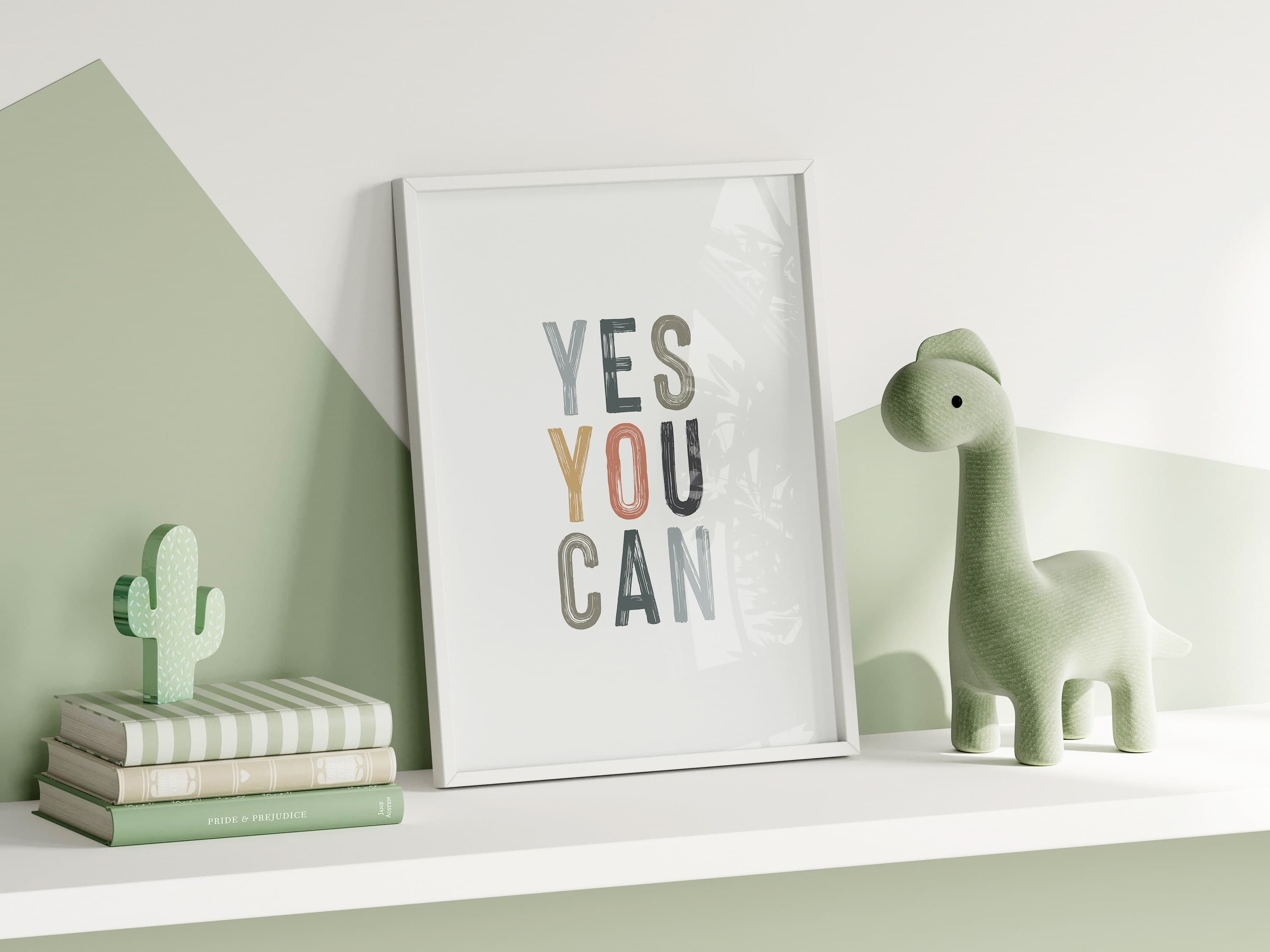 Yes You Can Print Kids Motivational Wall Decor Boho Playroom Decor Kids Quote Print Minimalist Art Montessori Poster - image 5
