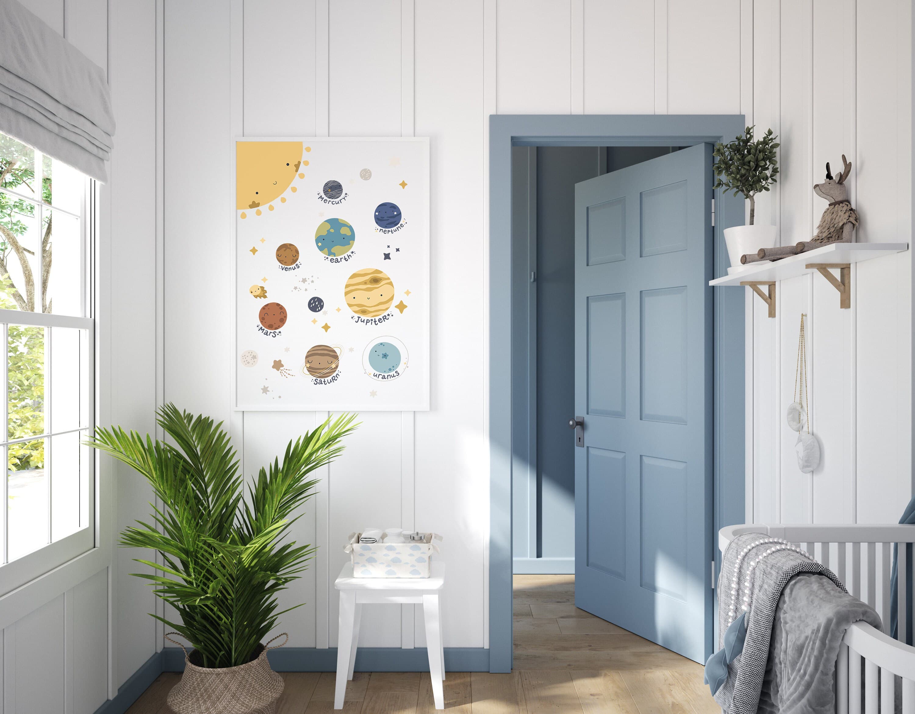 Solar System Print Learning Planets Space Nursery Poster Educational Homeschool Print Educational Playroom Decor - image 4