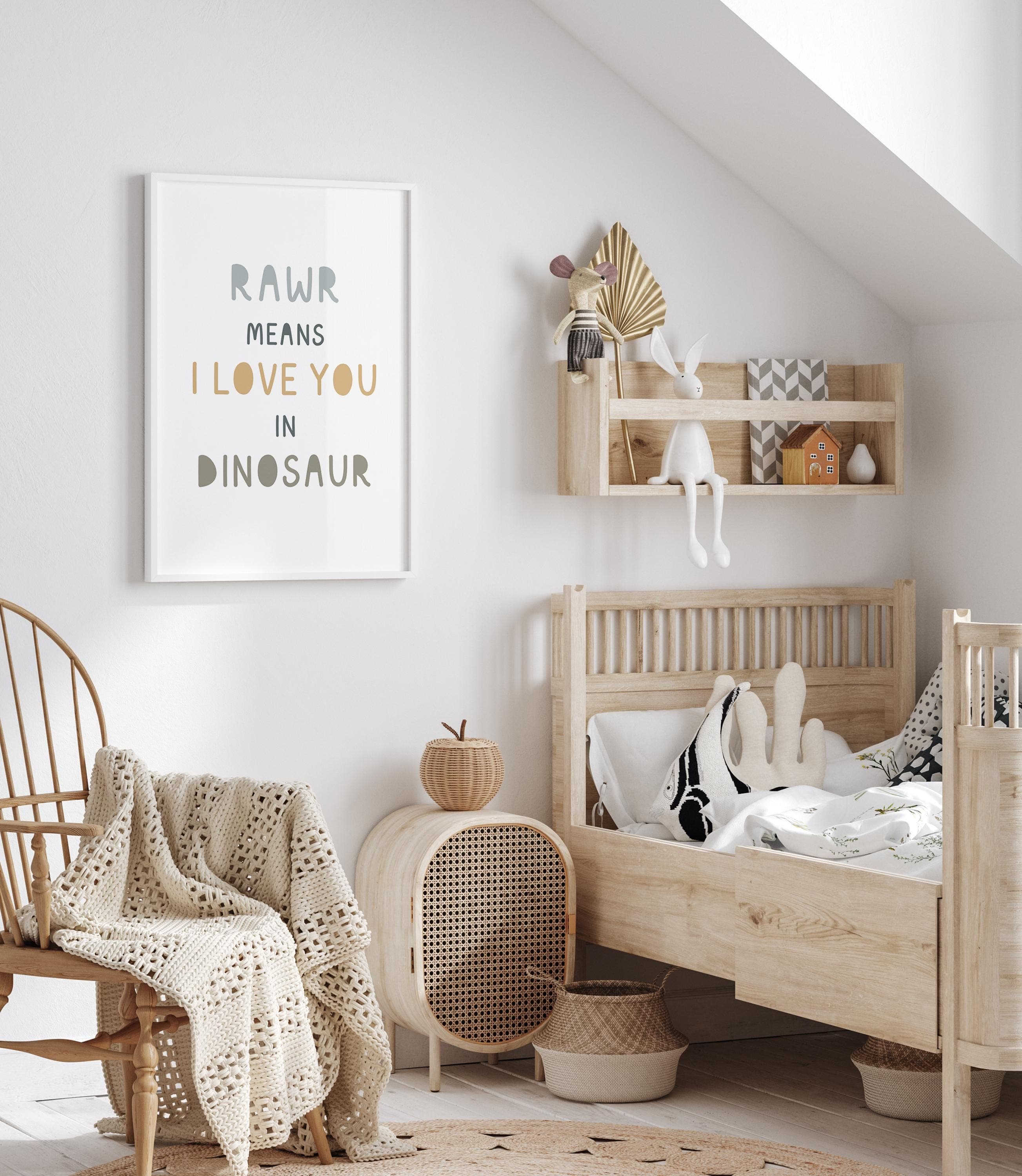 Rawr means I love you in Dinosaur Sign Kids Room Decor Dinosaur Prints - image 5