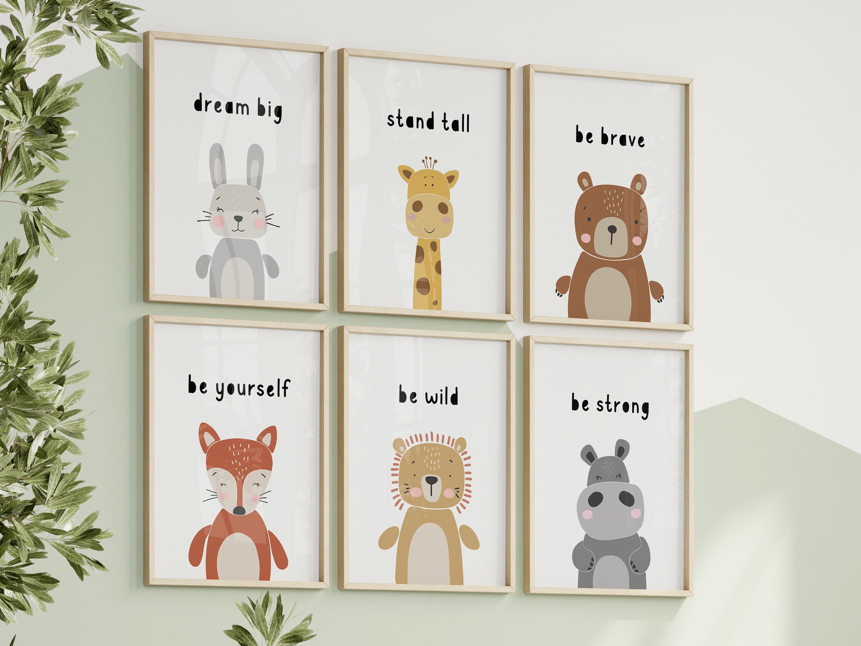 Safari Nursery Affirmations Decor Set of 6 Baby Nursery Wall Art Animal Prints Kids Room Decor Childrens Jungle Playroom Wall Art - image 3