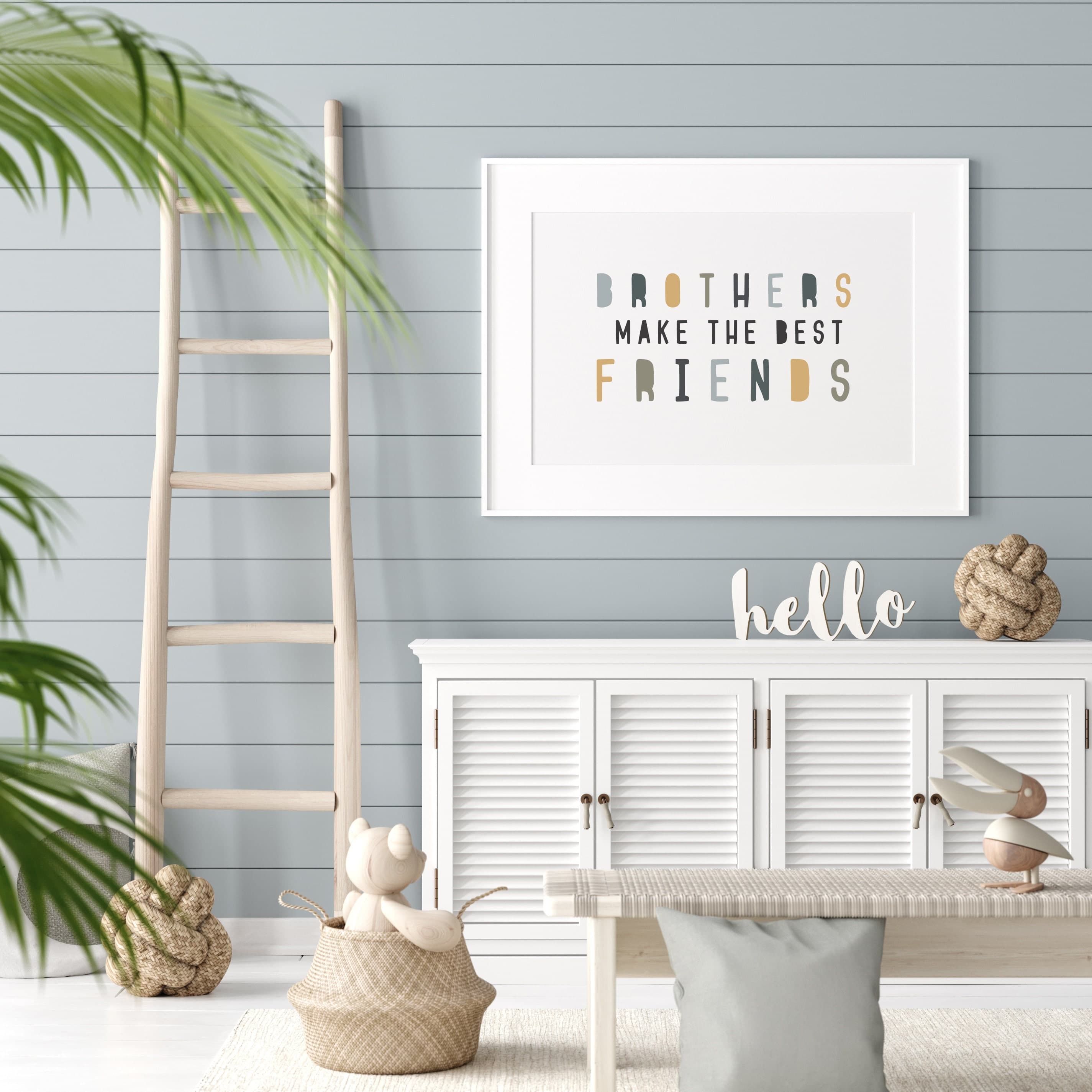 Brothers Make The Best Friends Printable Boy Nursery Prints Brothers Wall Art Boy Twins Nursery Decor Boys Quote Minimalist Sibling Decor - image 4
