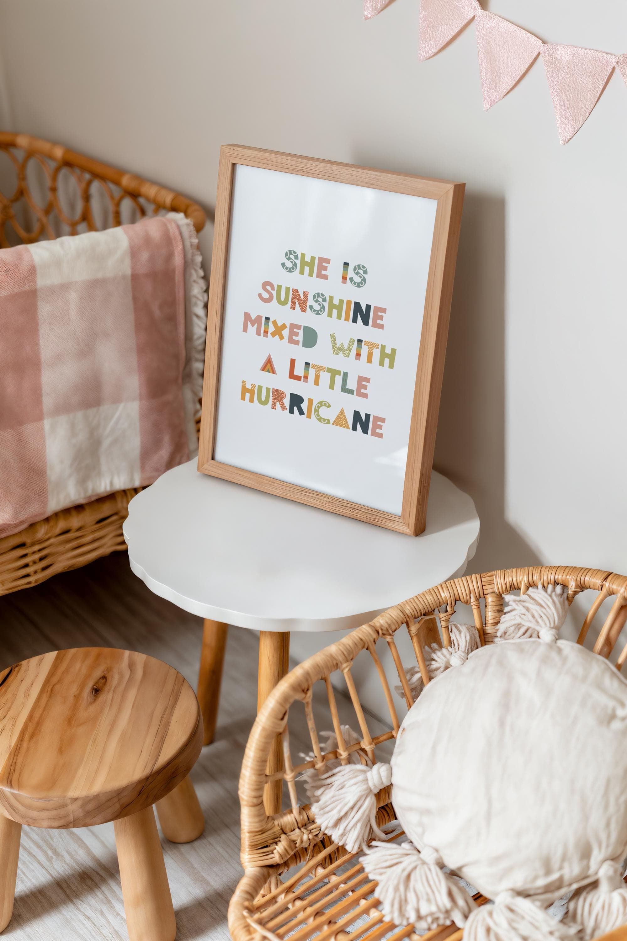 Sunshine & Hurricane Sign for Girls Room Wall Art Nursery Quotes Decor - image 4