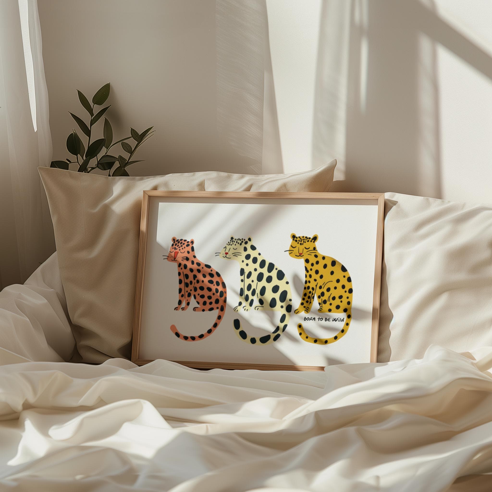 Adorable Kids Room Wall Art Born to be Wild Nursery Art Prints Colorful Children's Room Gallery Wall Decor Digital Download