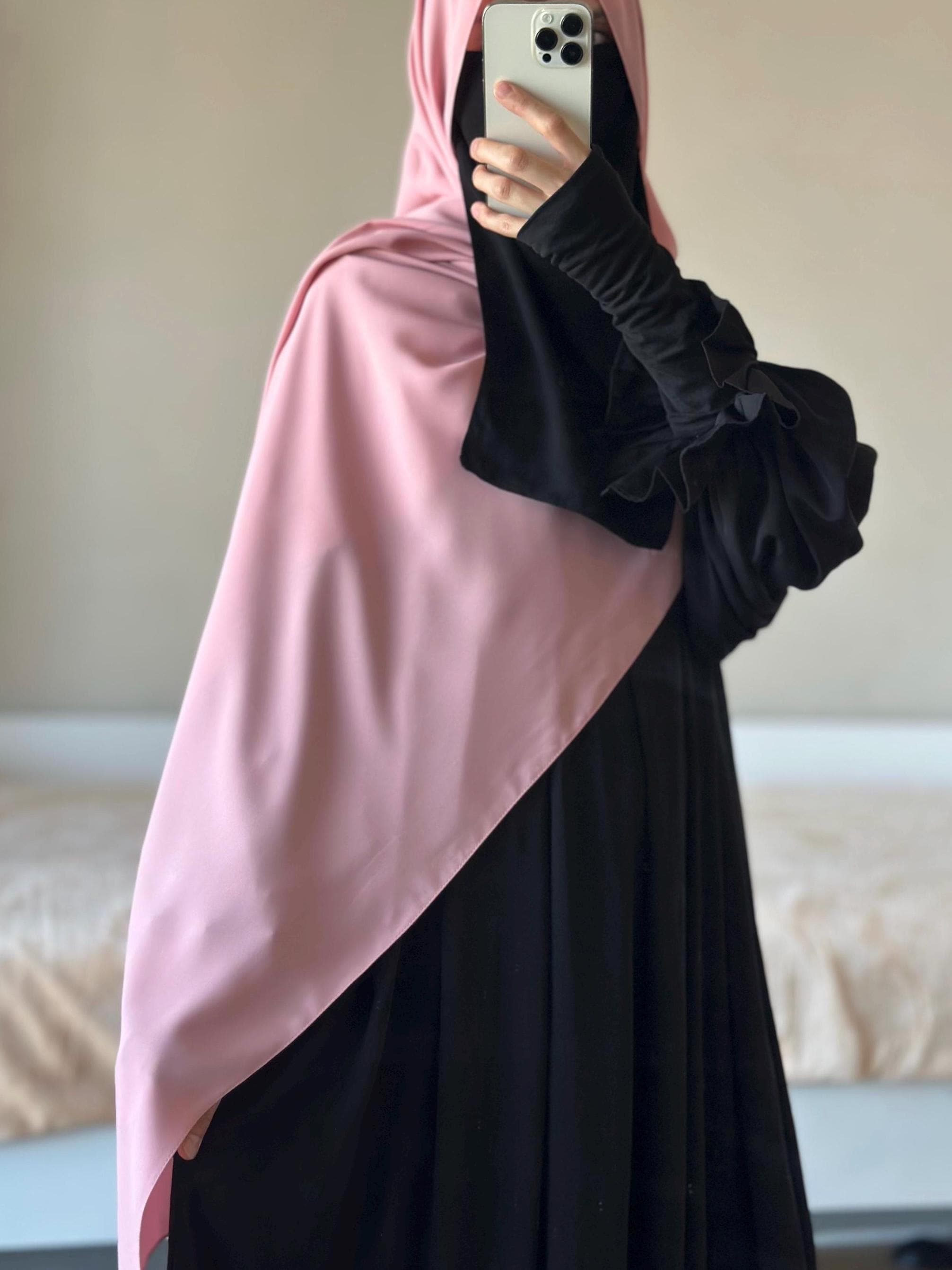 Hijab Large Size Niqab Combination | Head Scarf Muslim Coverage | Made from Premium Quality Egyptian Silk - image 4