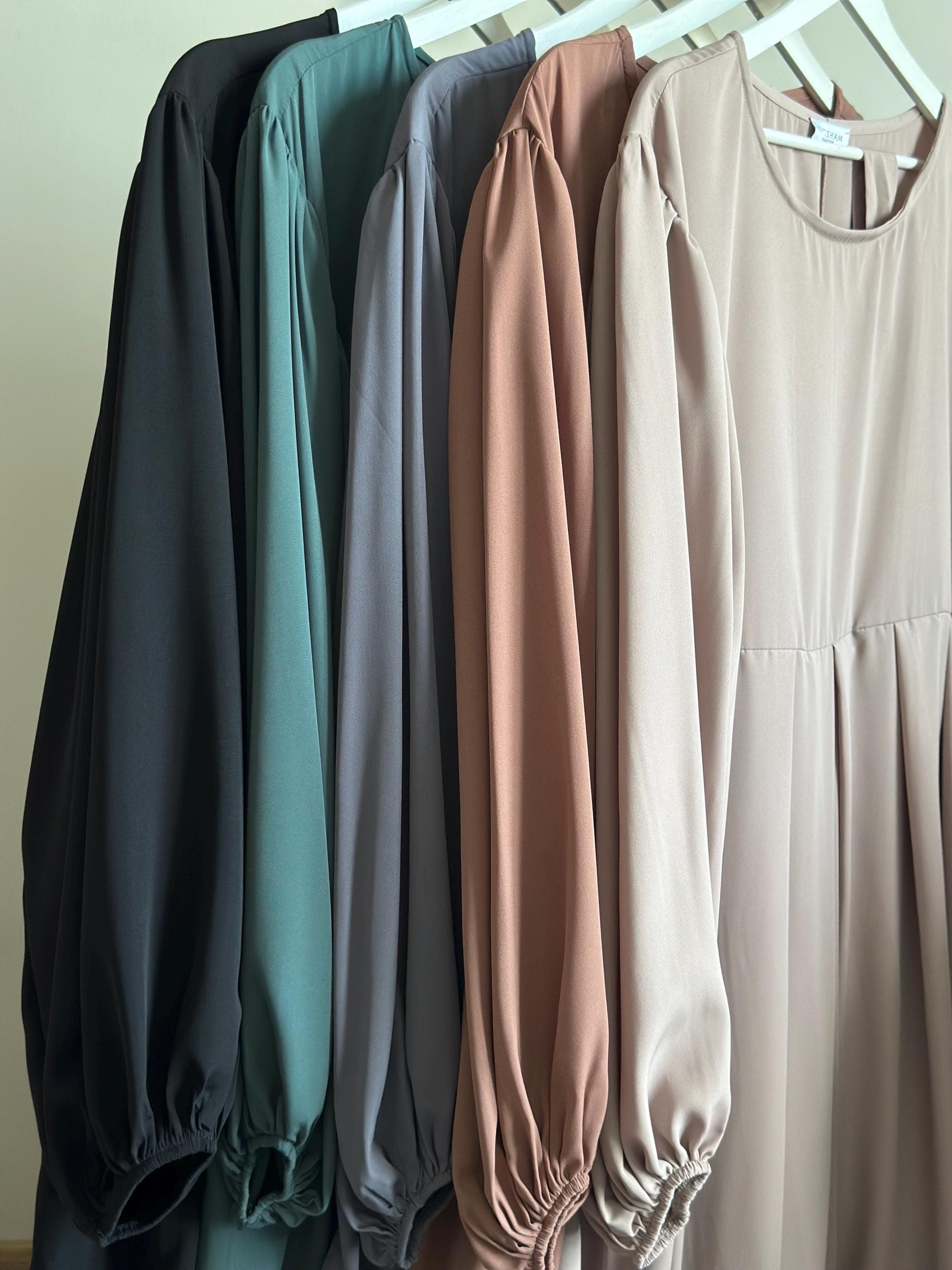 Abaya Set Hijab Khimar | Jilbab Elastic Sleeve Wide Skirt | Lightweight Breathable Summer | Ramadhan Eid Nikah Birthday Gift | RASHIQA ABAYA - image 4
