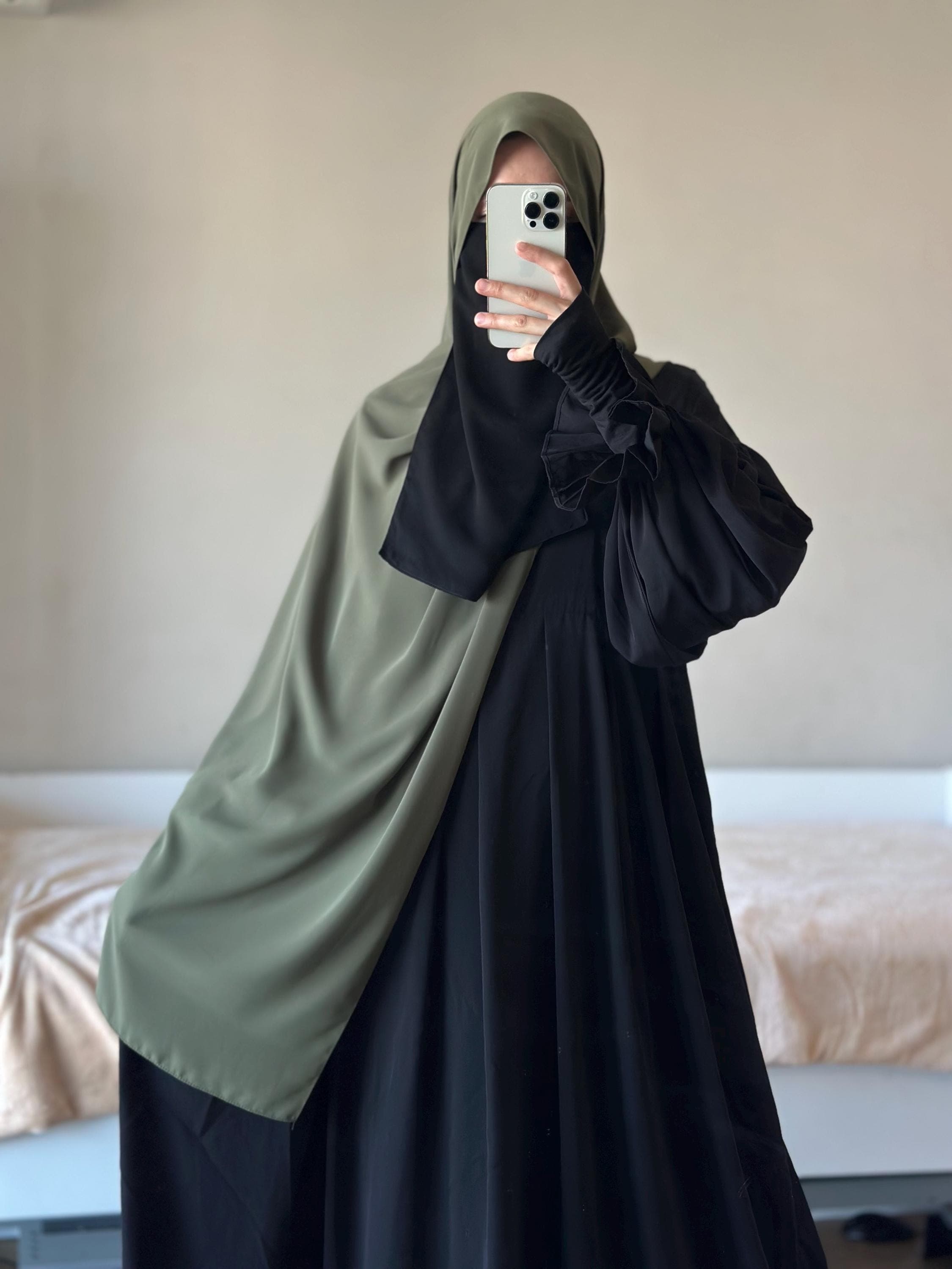 Hijab Large Size Niqab Combination | Head Scarf Muslim Coverage | Made from Premium Quality Egyptian Silk - image 5