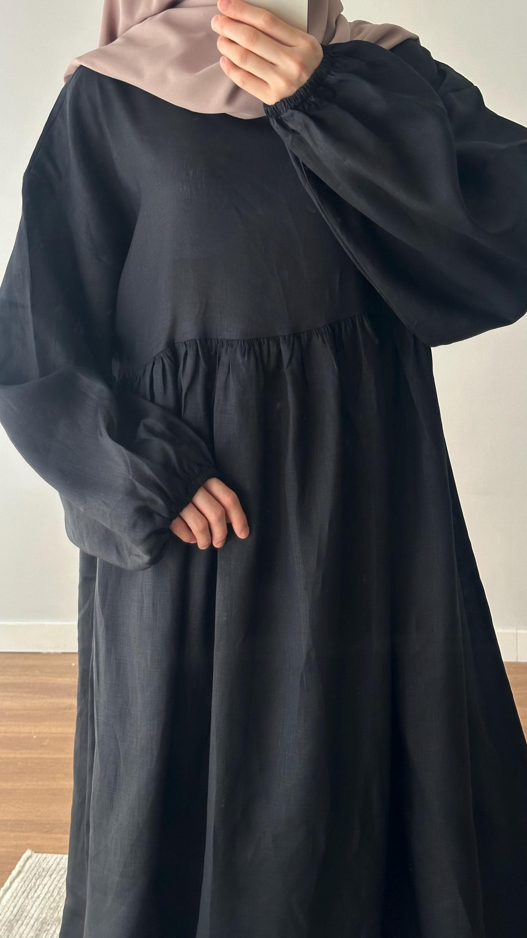 Abaya 100% Organic Linen Abaya Prayer Dress - Summer soft breathable jilbab khimar modest dress - image 4