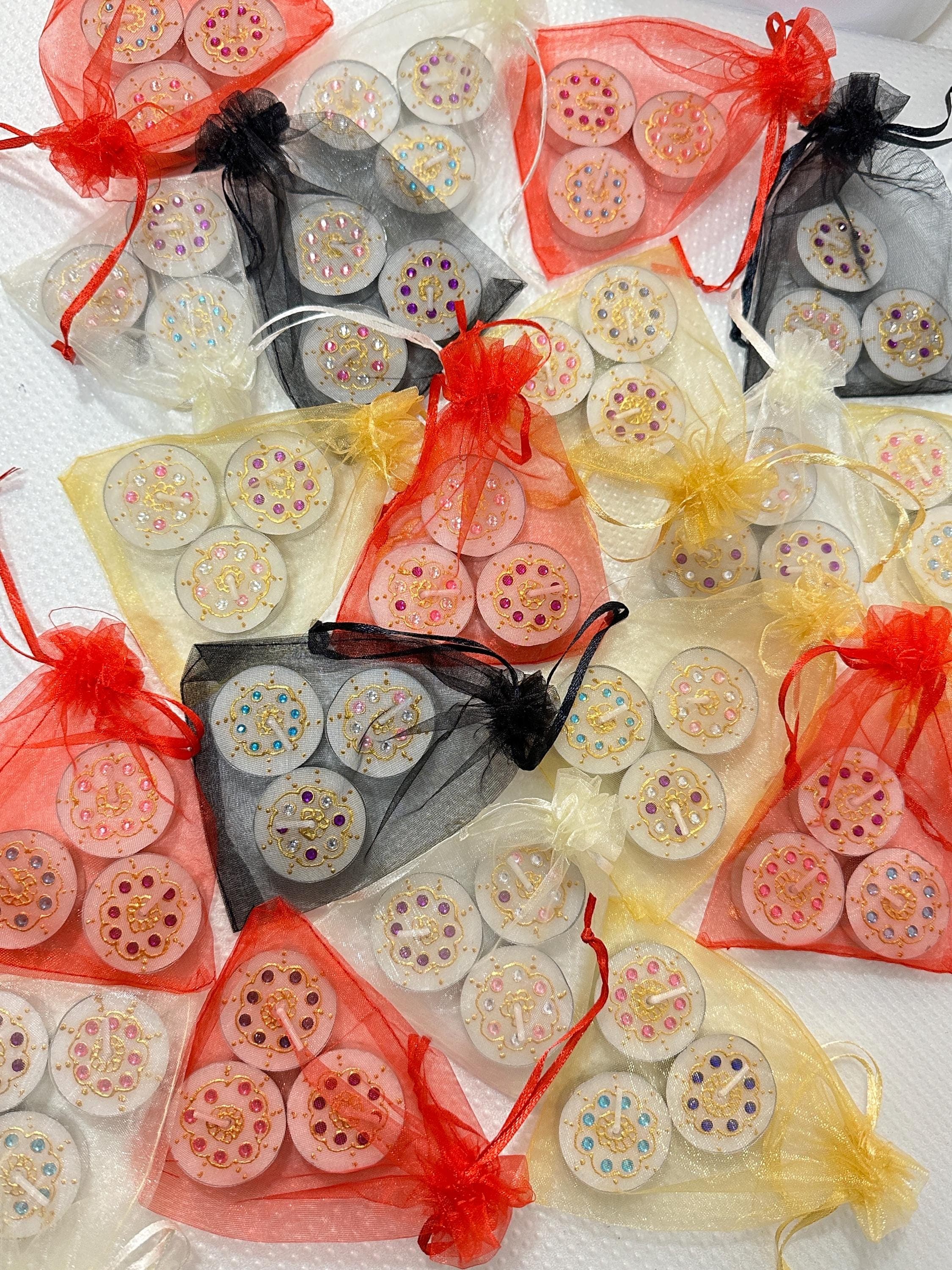 Henna Designed Diwali/Wedding/party Tea Light Candles - image 5