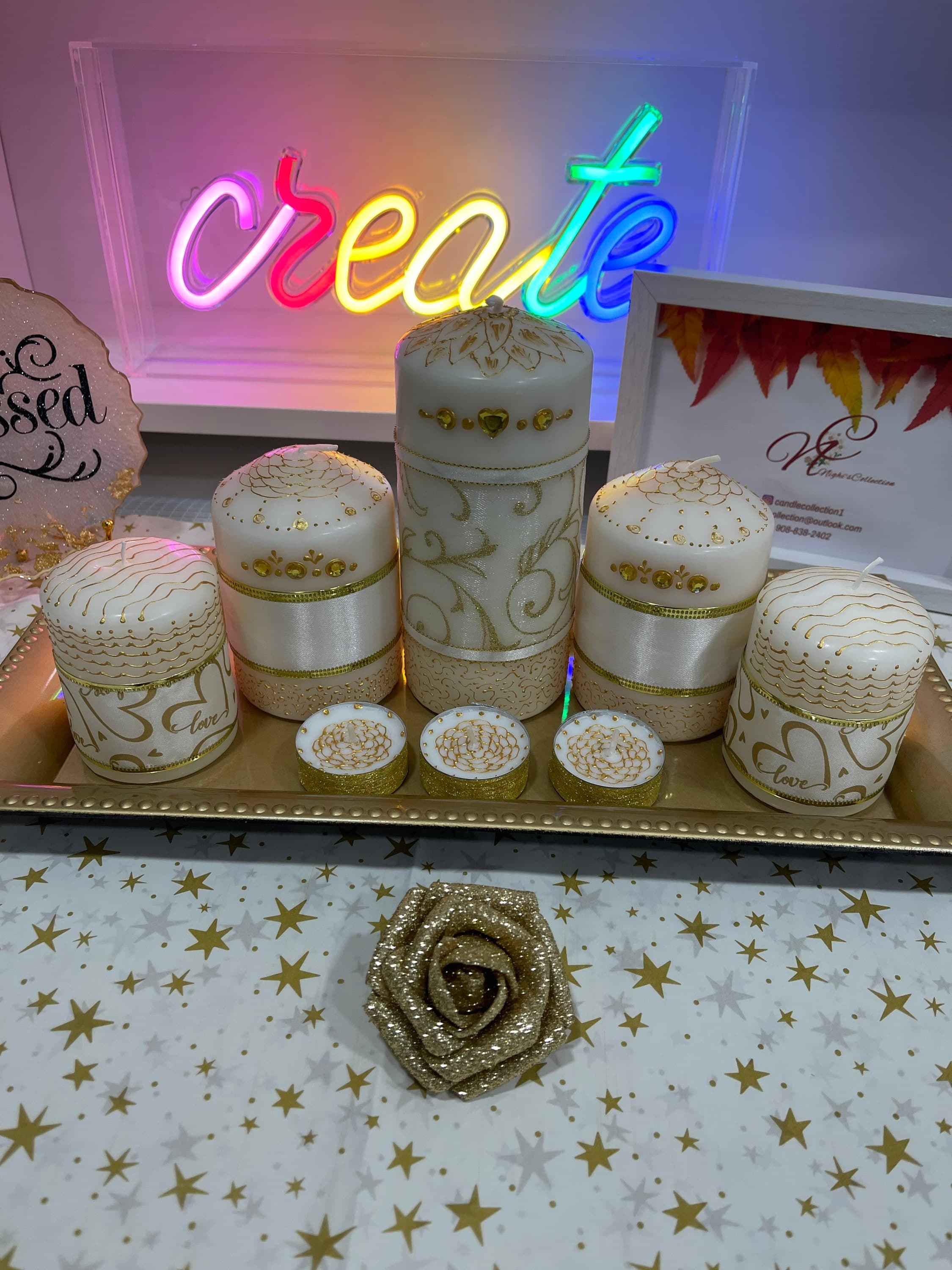 Wedding  Picture & Name Candles - image 5
