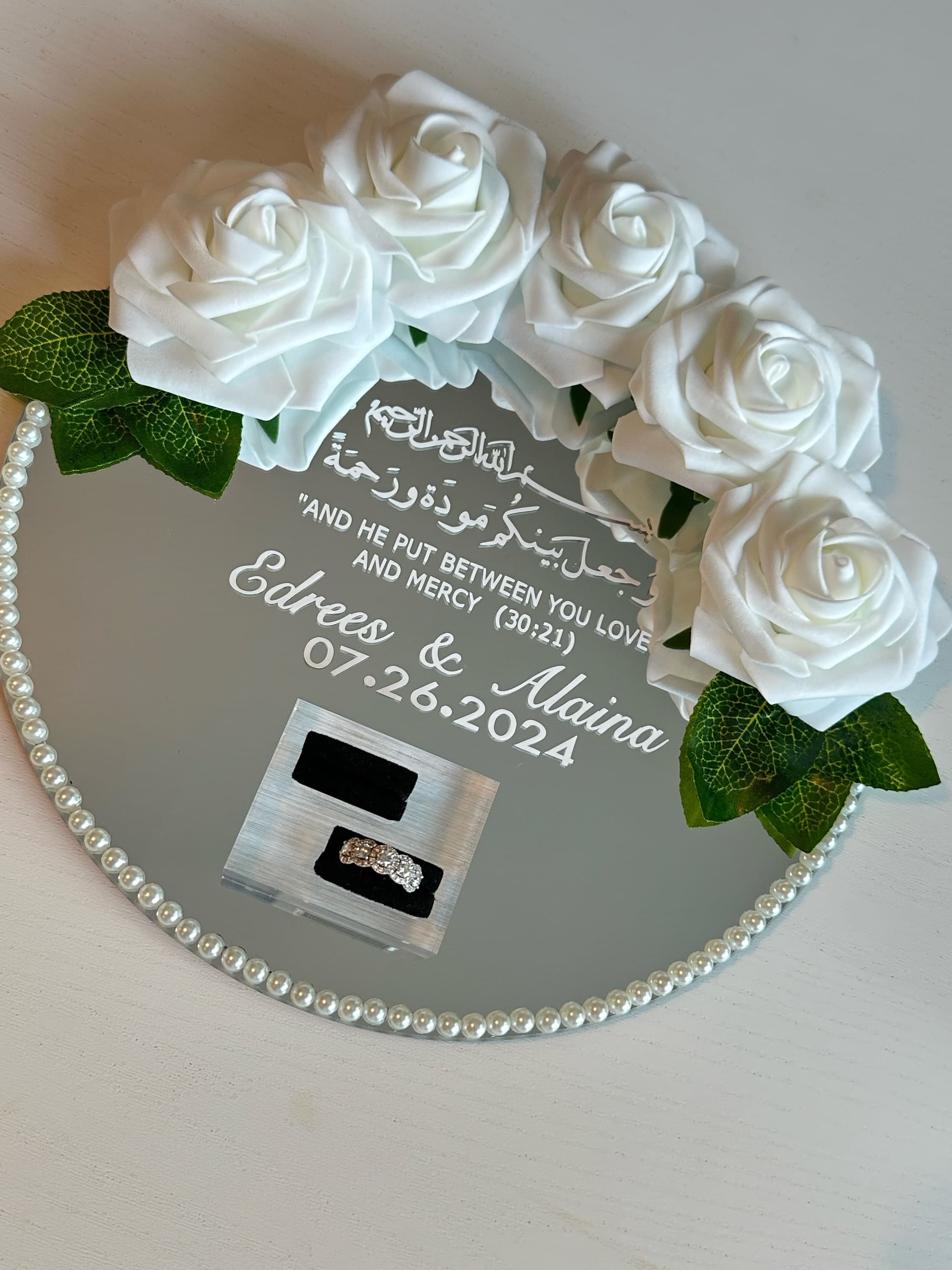 Engagement Mirror Ring Tray: Nikah Wedding Decor - image 5