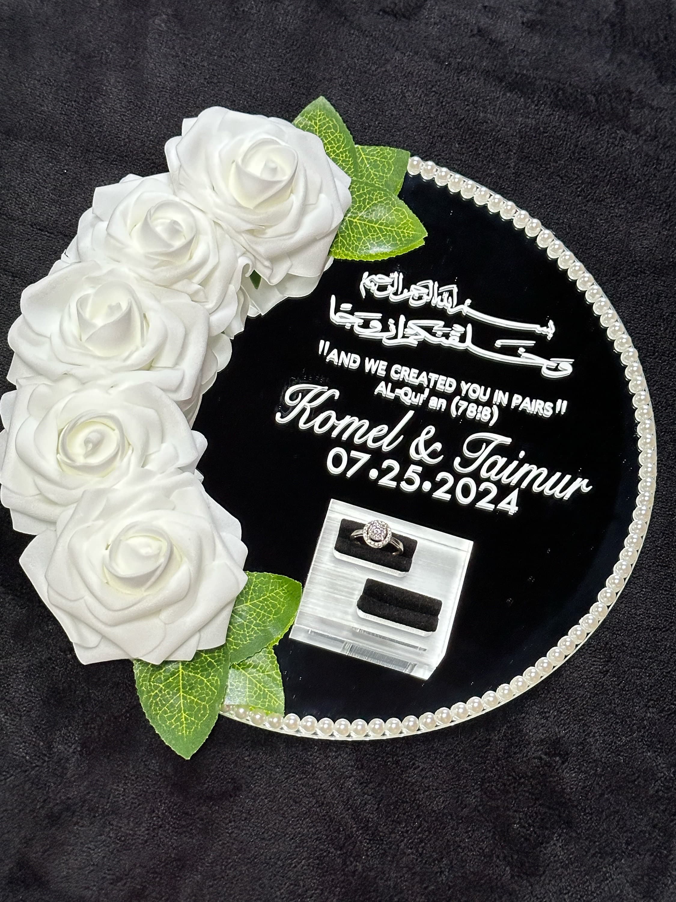 Engagement Mirror Ring Tray: Nikah Wedding Decor - image 4