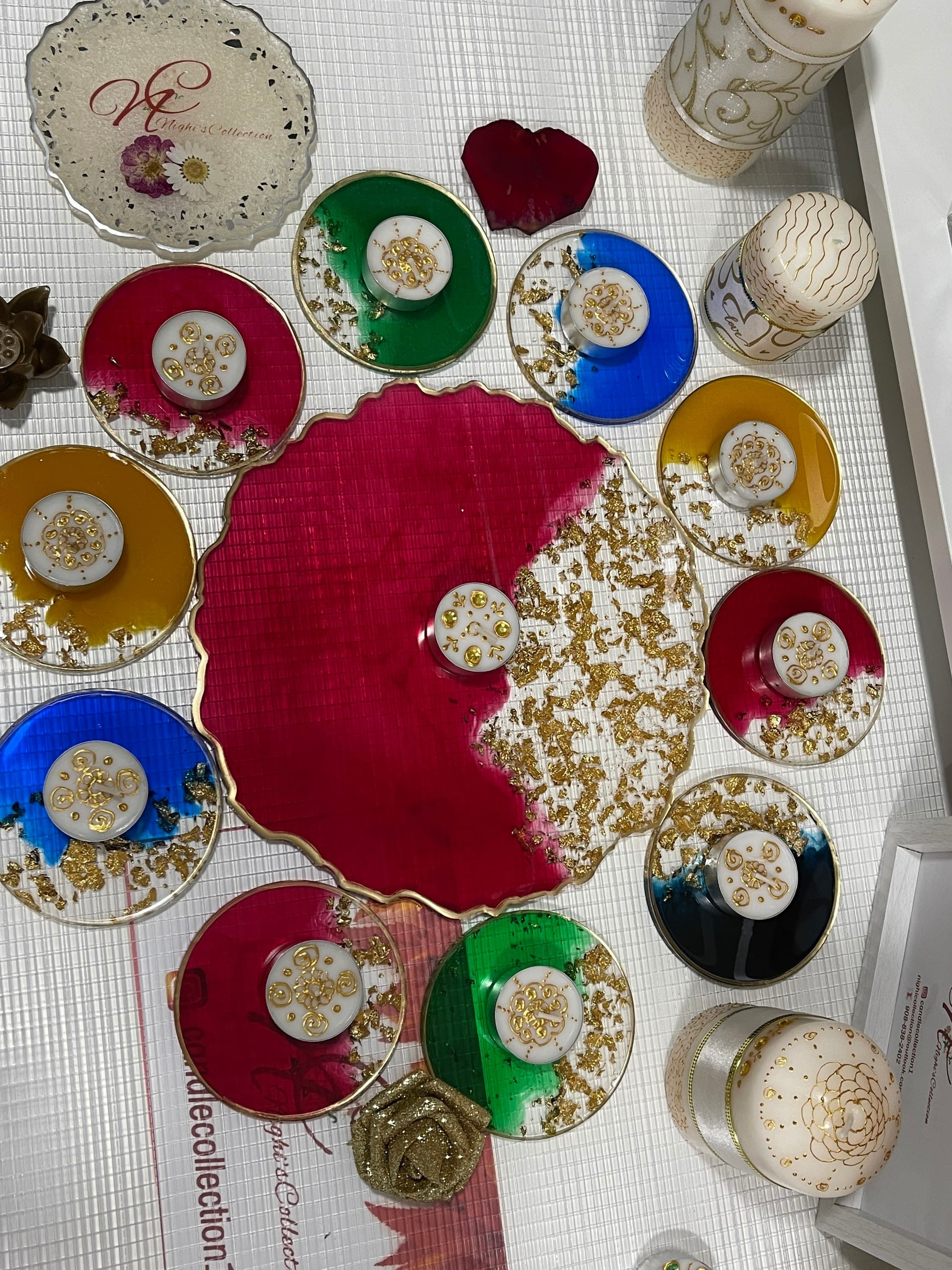 Mehndi/ Diwali Colorful plates