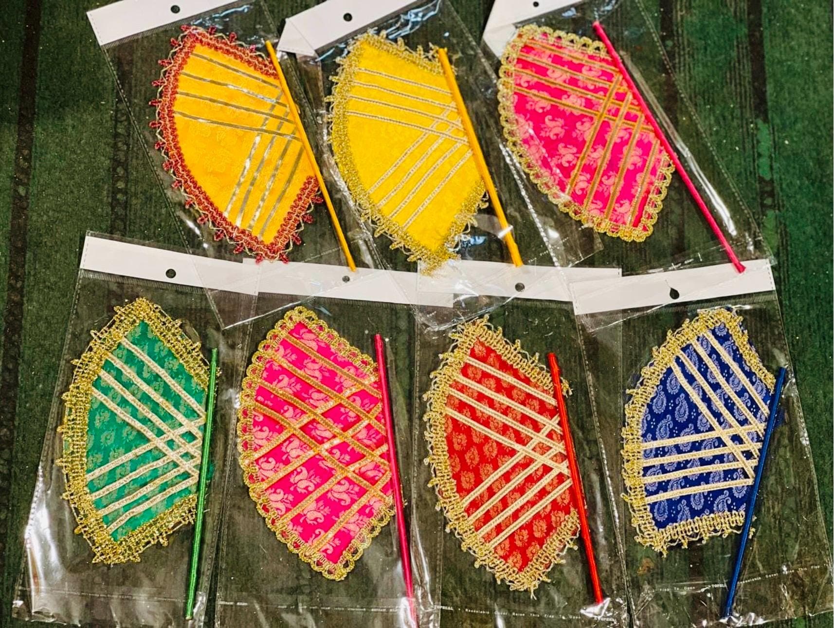 Wedding Decorations/ Mehndi Decor/ Plastic Fans-Party & Cushion Covers Favor / Dholki Wedding/Sangeet/Shaadi/Barat - image 4