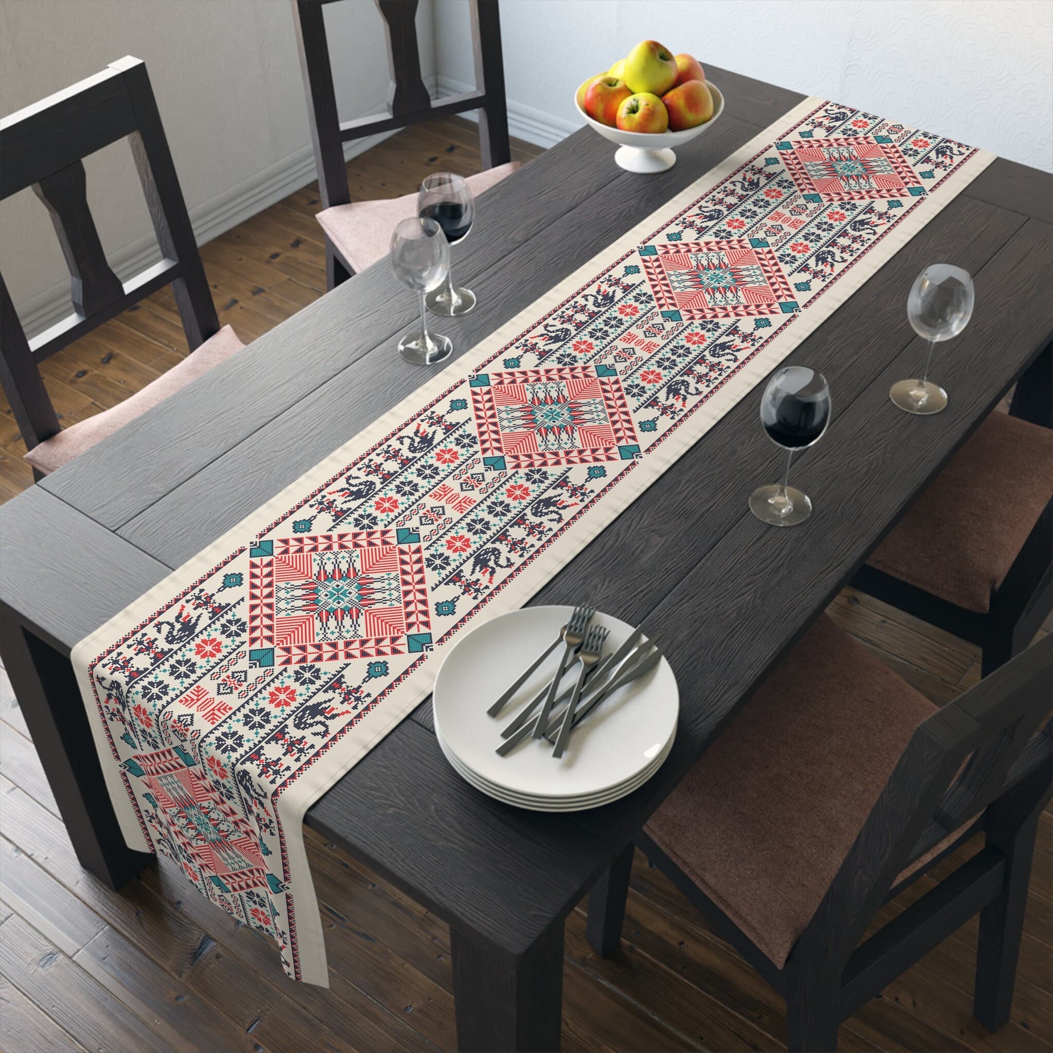 Palestinian Tatreez Table Runner: Henna Party Decor - image 5