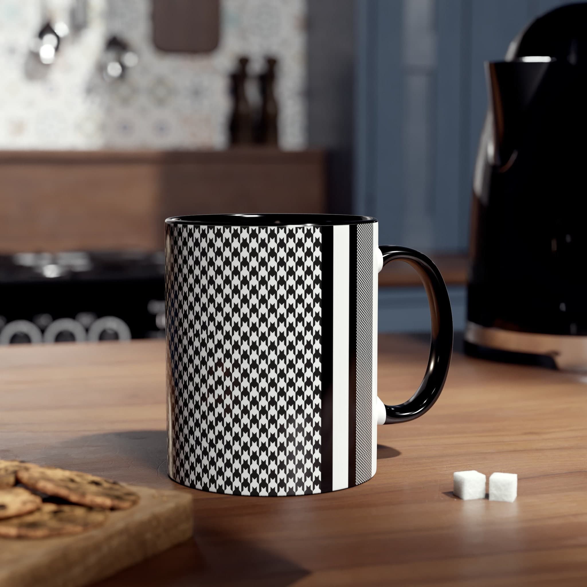 Two-Tone Coffee Mugs, 11oz Kufiya Design.