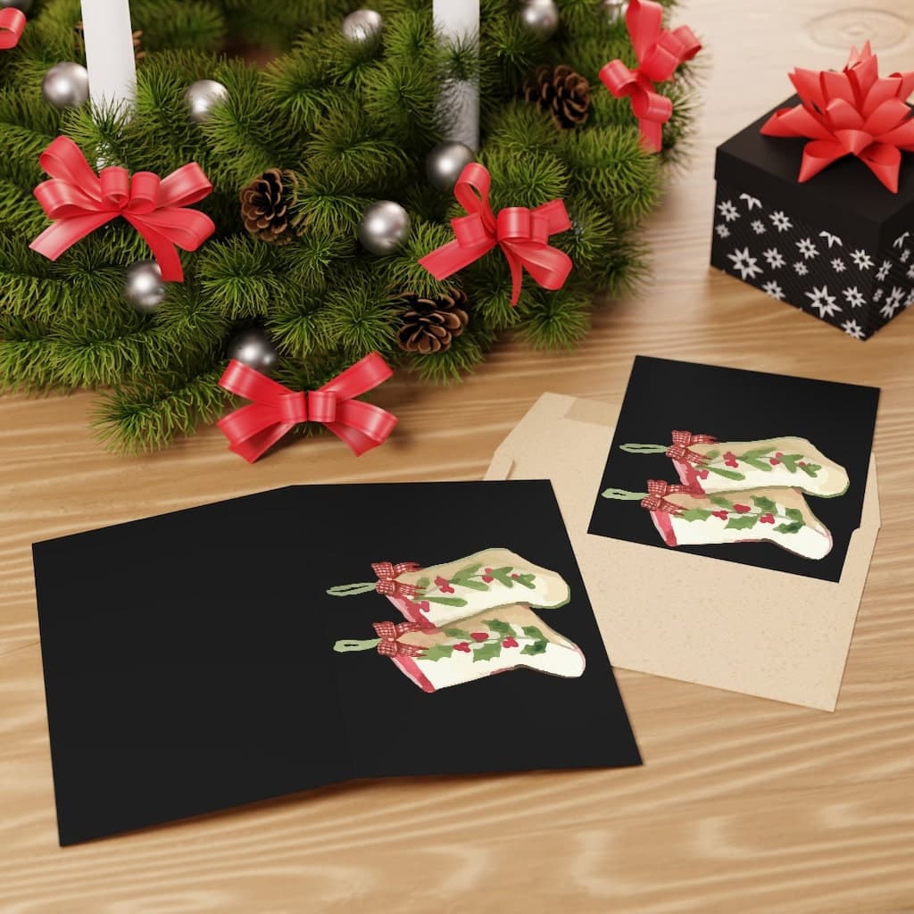Christmas Stocking Greeting Cards: Holiday Family & Friends (4x6)