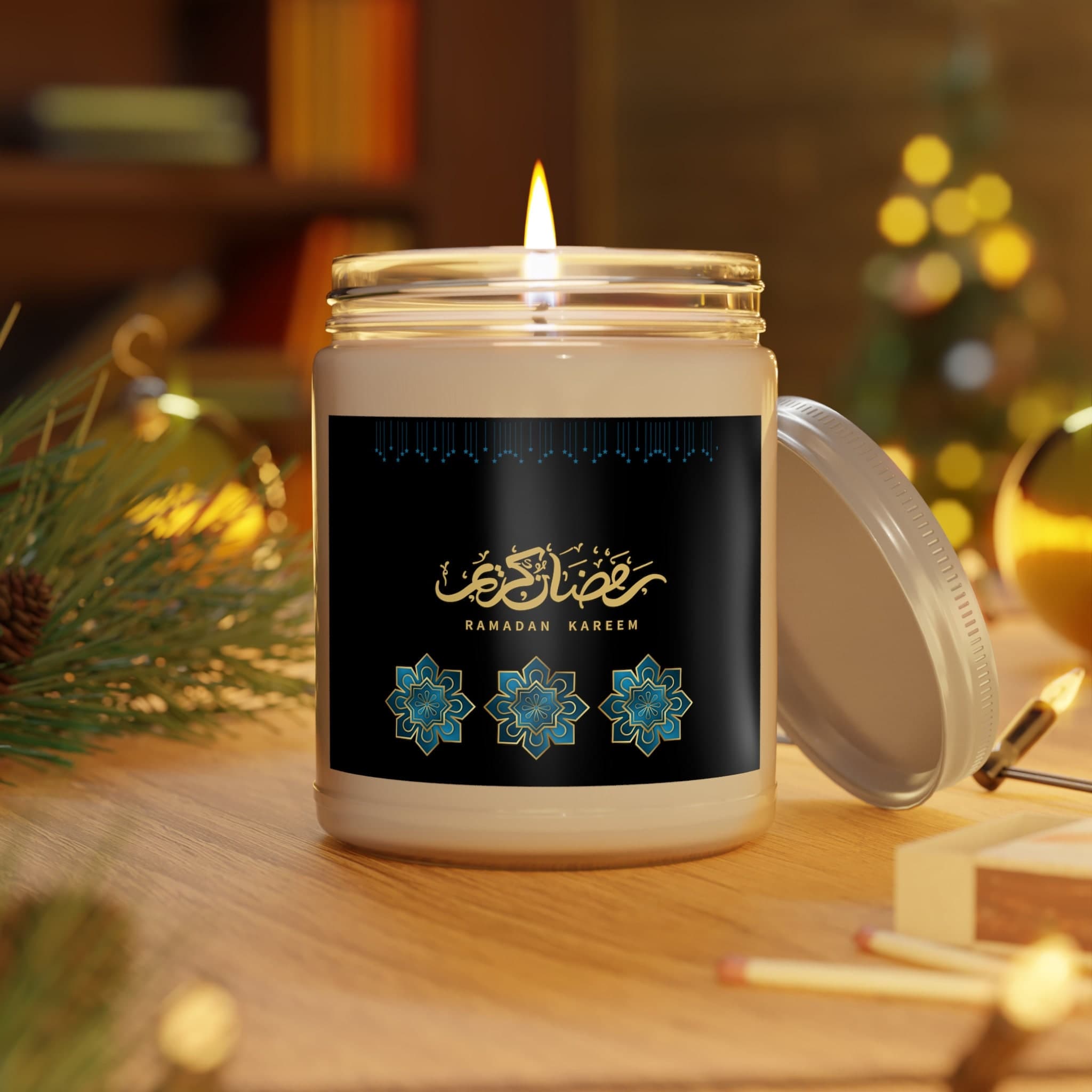 Ramadan Kareem Scented Candle: 9oz Soy Wax Eid Gift