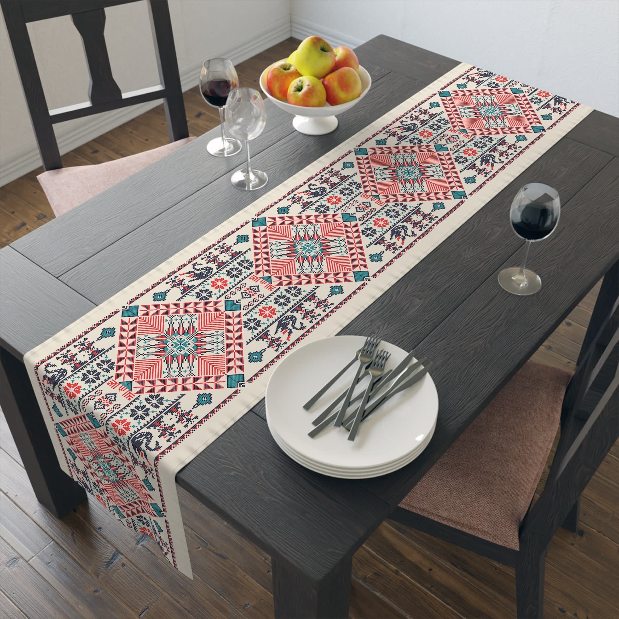 Palestinian Tatreez Table Runner: Henna Party Decor - image 4