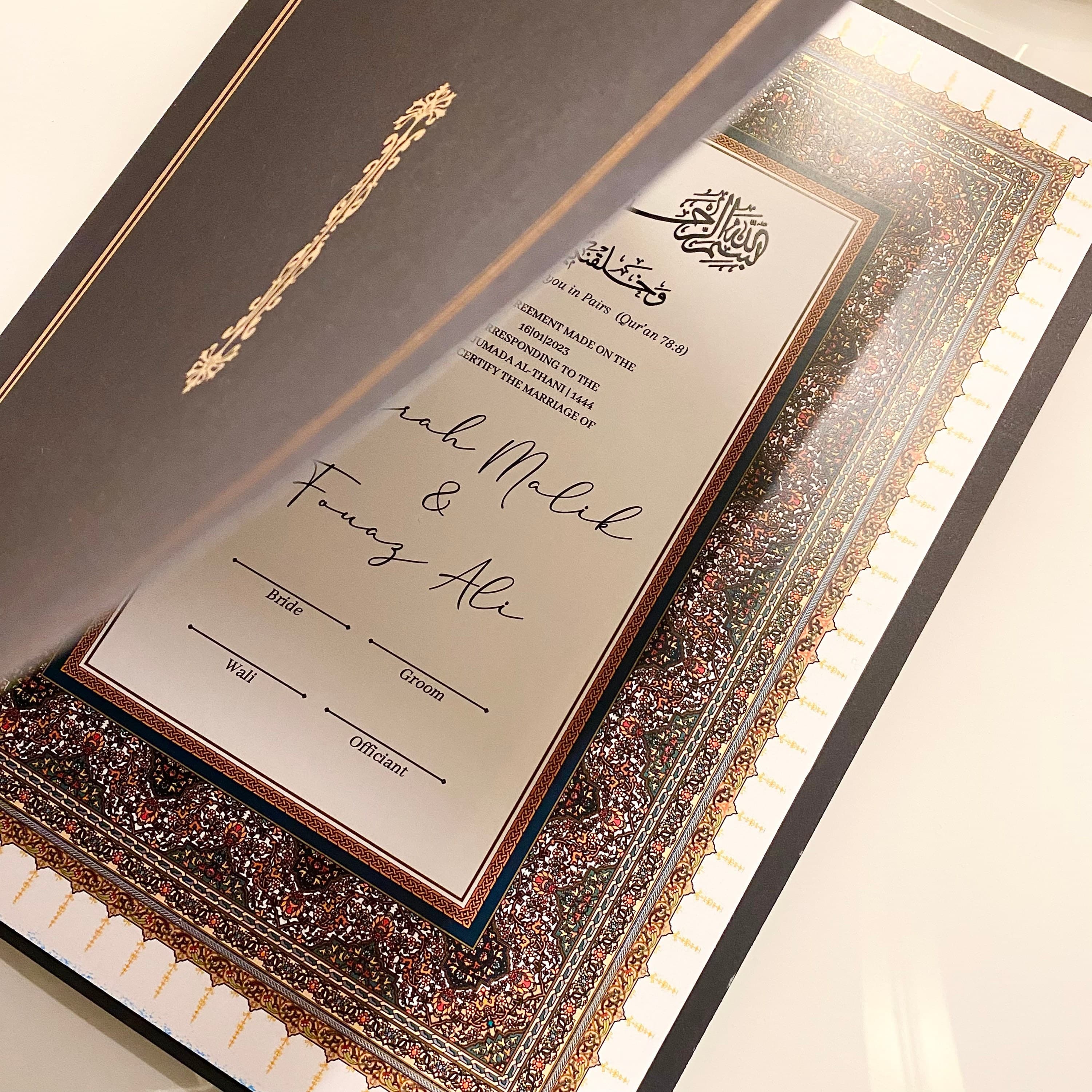 Nikkah Folder • Black • Nikkah Certificate Holder • A4 • - image 3