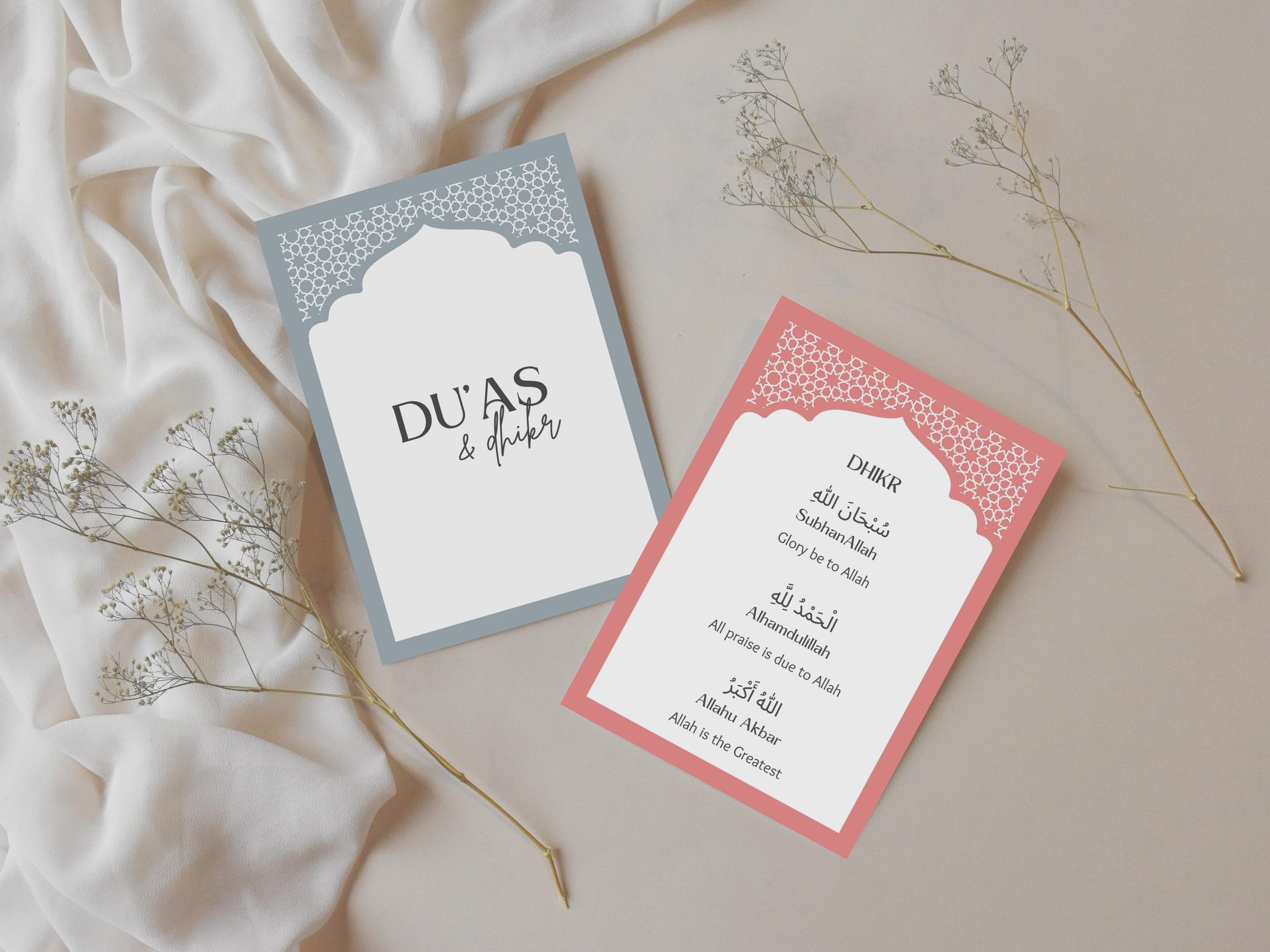 Islamic Duas and Dhikr Cards, Printable Daily Prayers, Digital Download