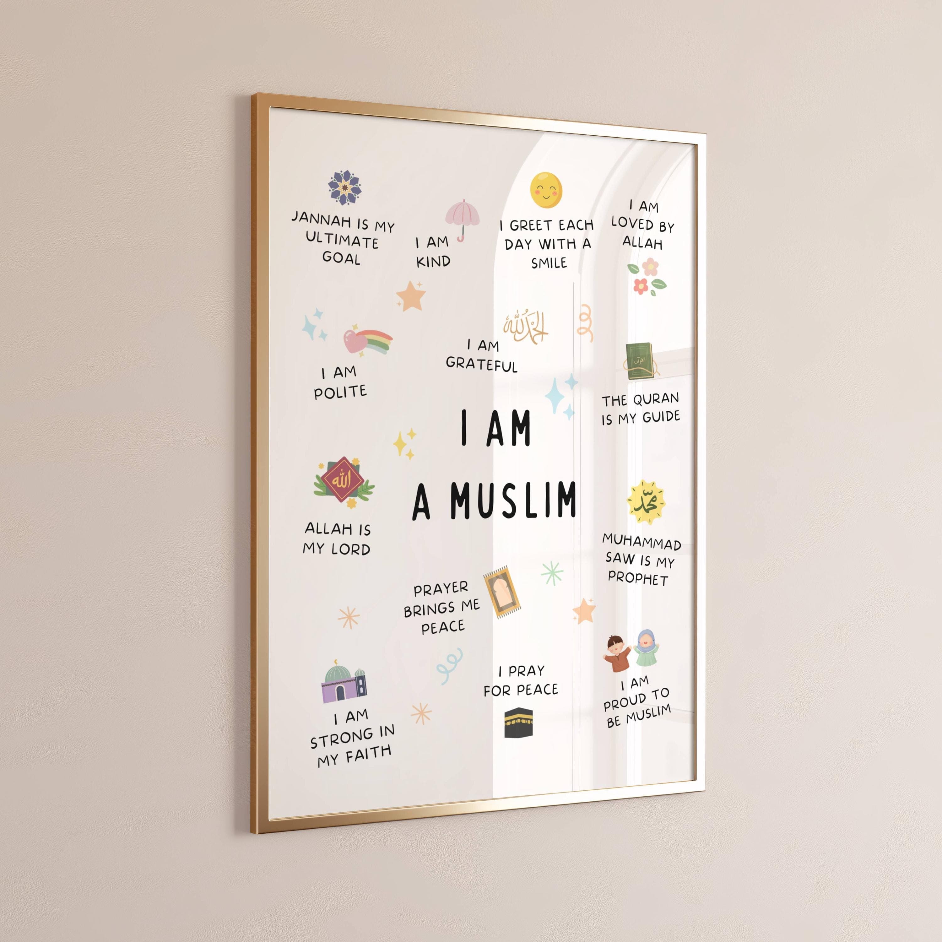 Make learning fun with these Islamic Educational Posters Printable. This comes in set of 8, designed to teach Islamic basic concepts in a colorful and engaging way. Perfect for a Muslim kids room or Islamic classrooms.