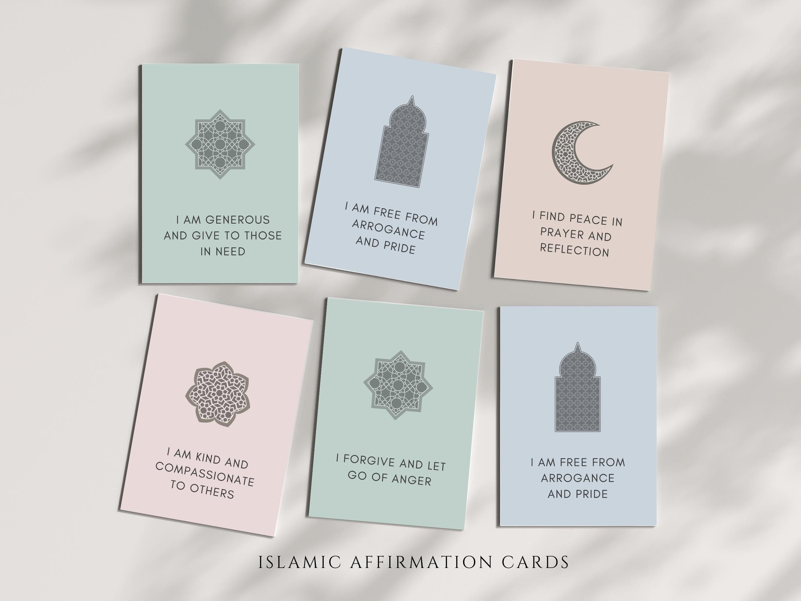 Islamic Affirmation Cards, Muslim Affirmations, Islamic printables, Affirmation Cards Printable, Islamic resources, Islamic Daily Reminders