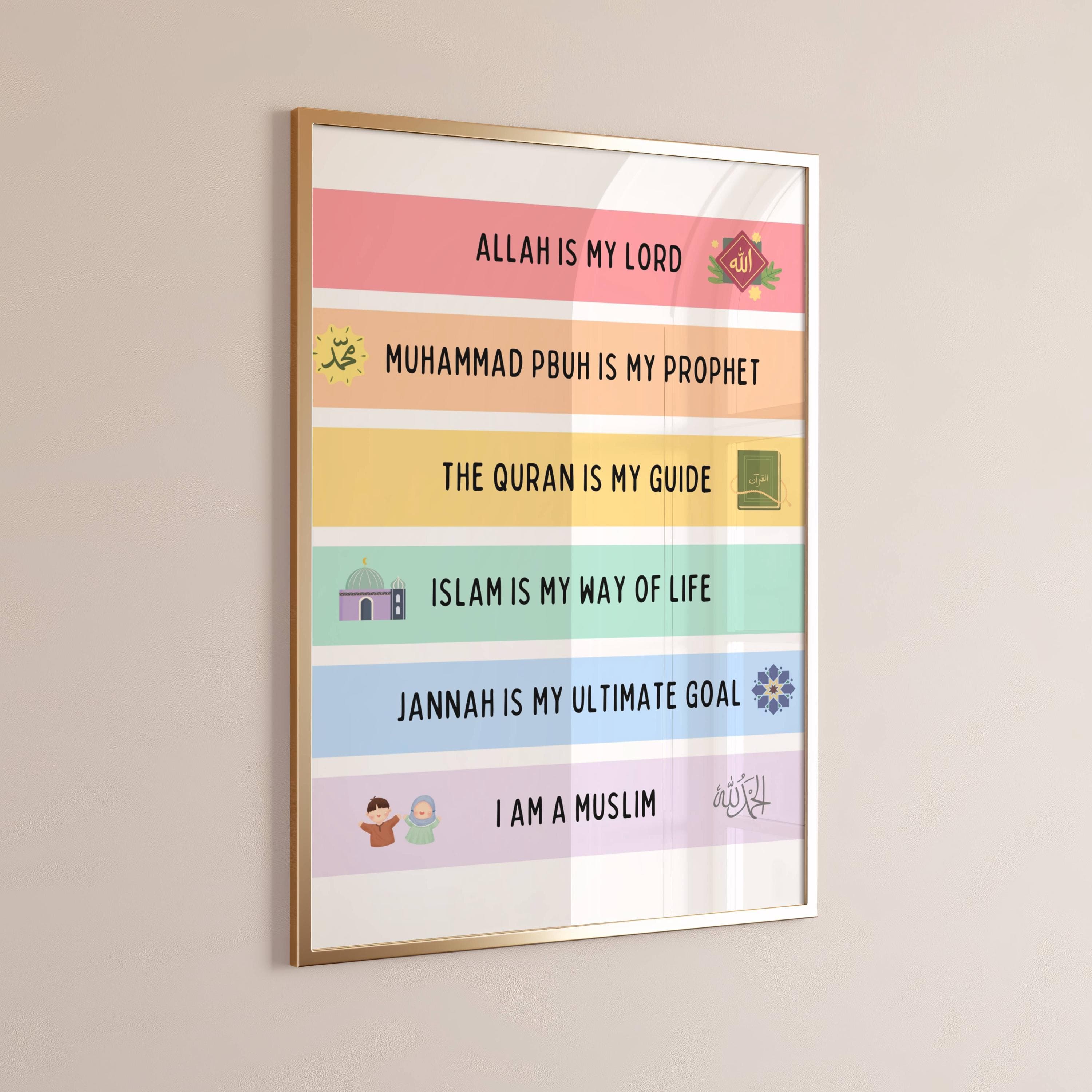 Islamic Kids Wall Art, I am a Muslim Wall Art, Kids Wall Art Printable, Islamic Wall Art, Muslim Kids, Islamic Poster, Muslim Kids Gift