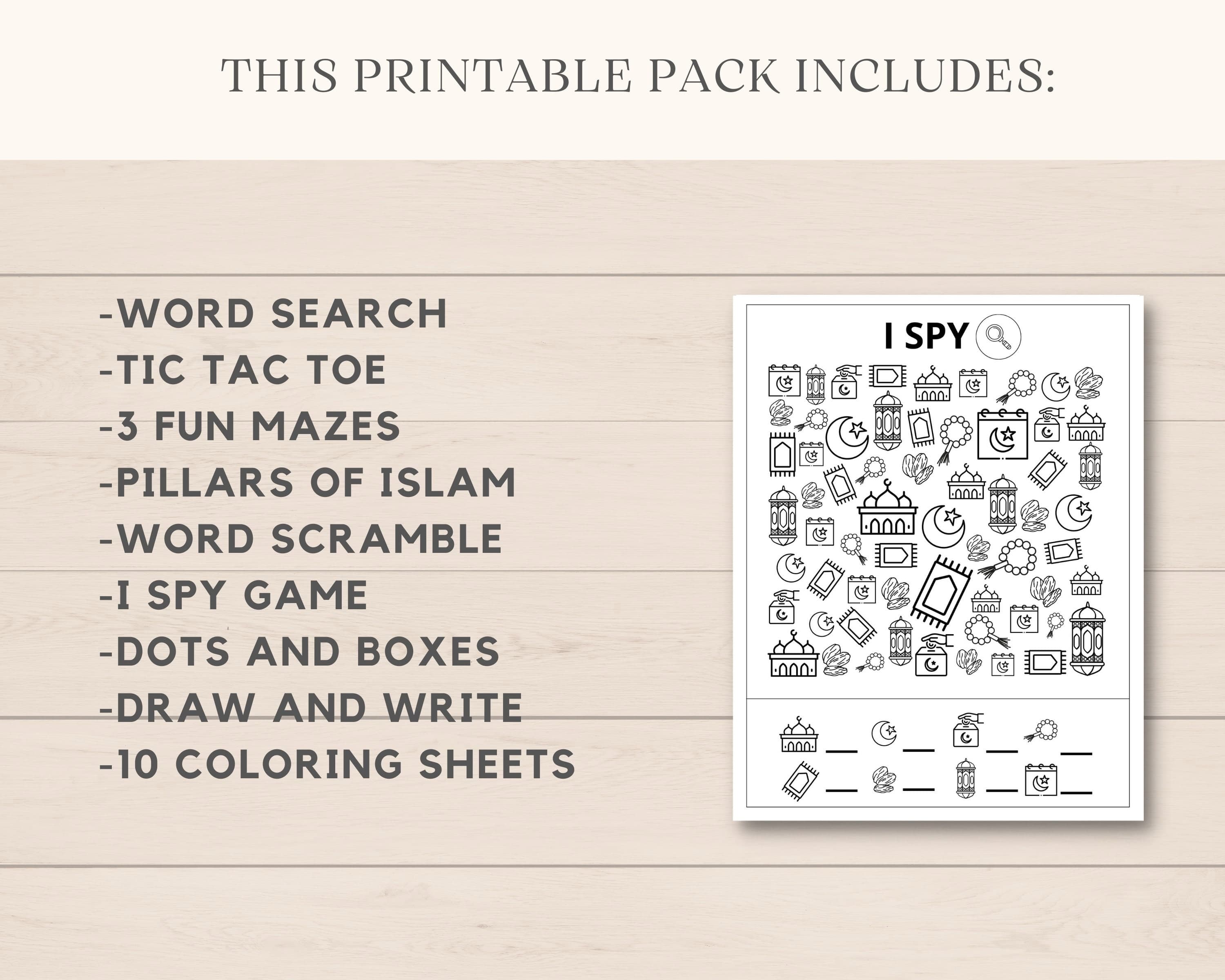This fun Instant Download Eid ul Fitr Activity Pack is a perfect way to keep kids engaged this Eid. The PDF has fun Eid games and colouring sheets. It can also be used as a party favour.
