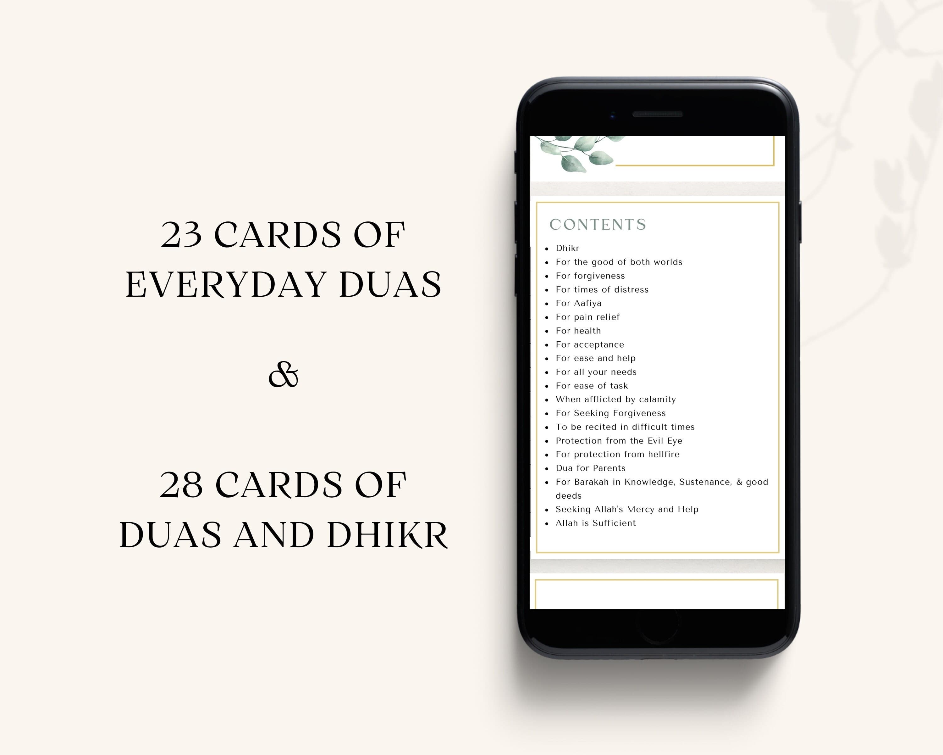 Strengthen your connection with Allah and deepen your spiritual practice with these Digital Daily Duas and Dhikr Cards. Each card is beautifully designed with a minimalist style.