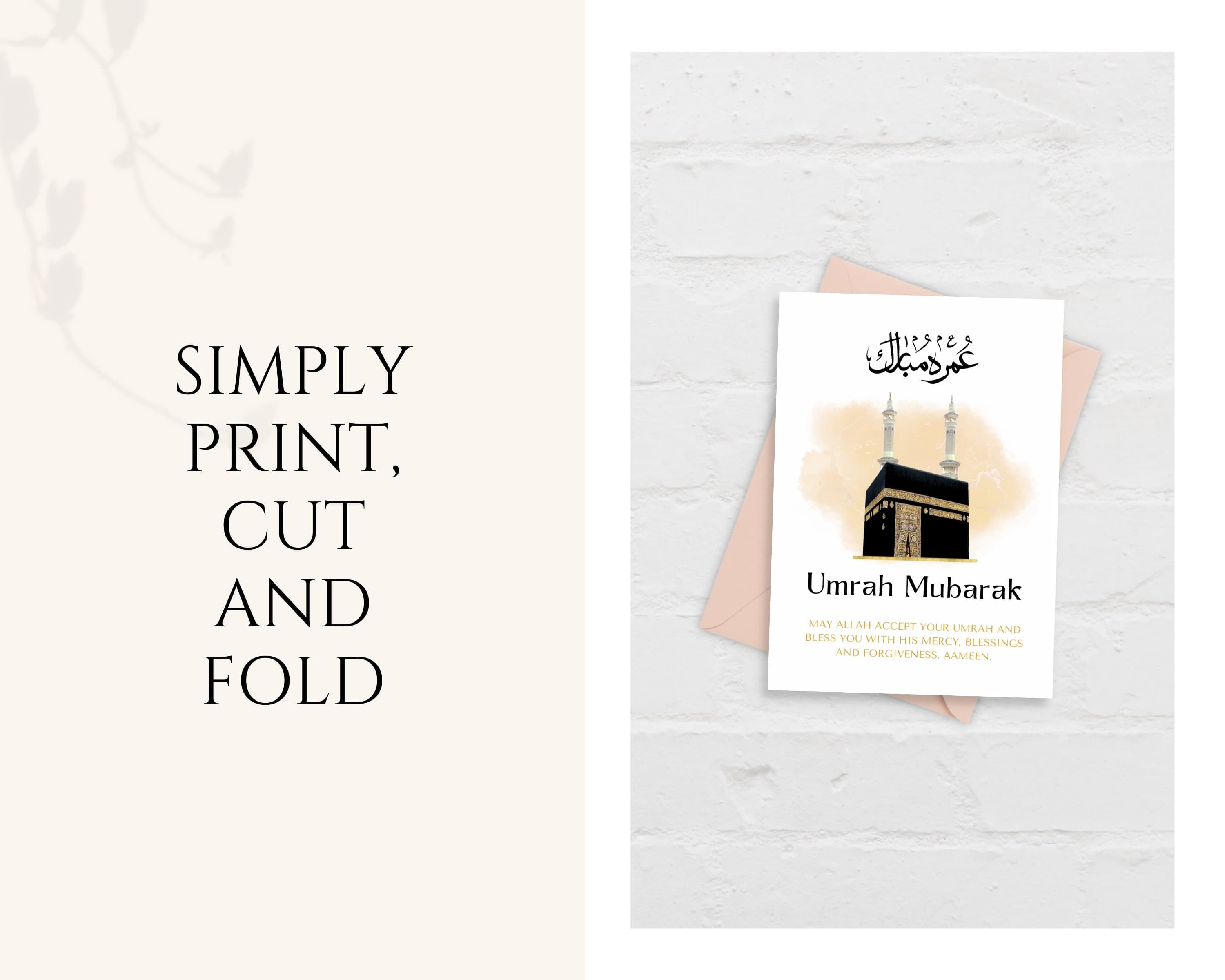This beautiful Umrah Mubarak Card printable makes the perfect gift for the completion of Umrah.