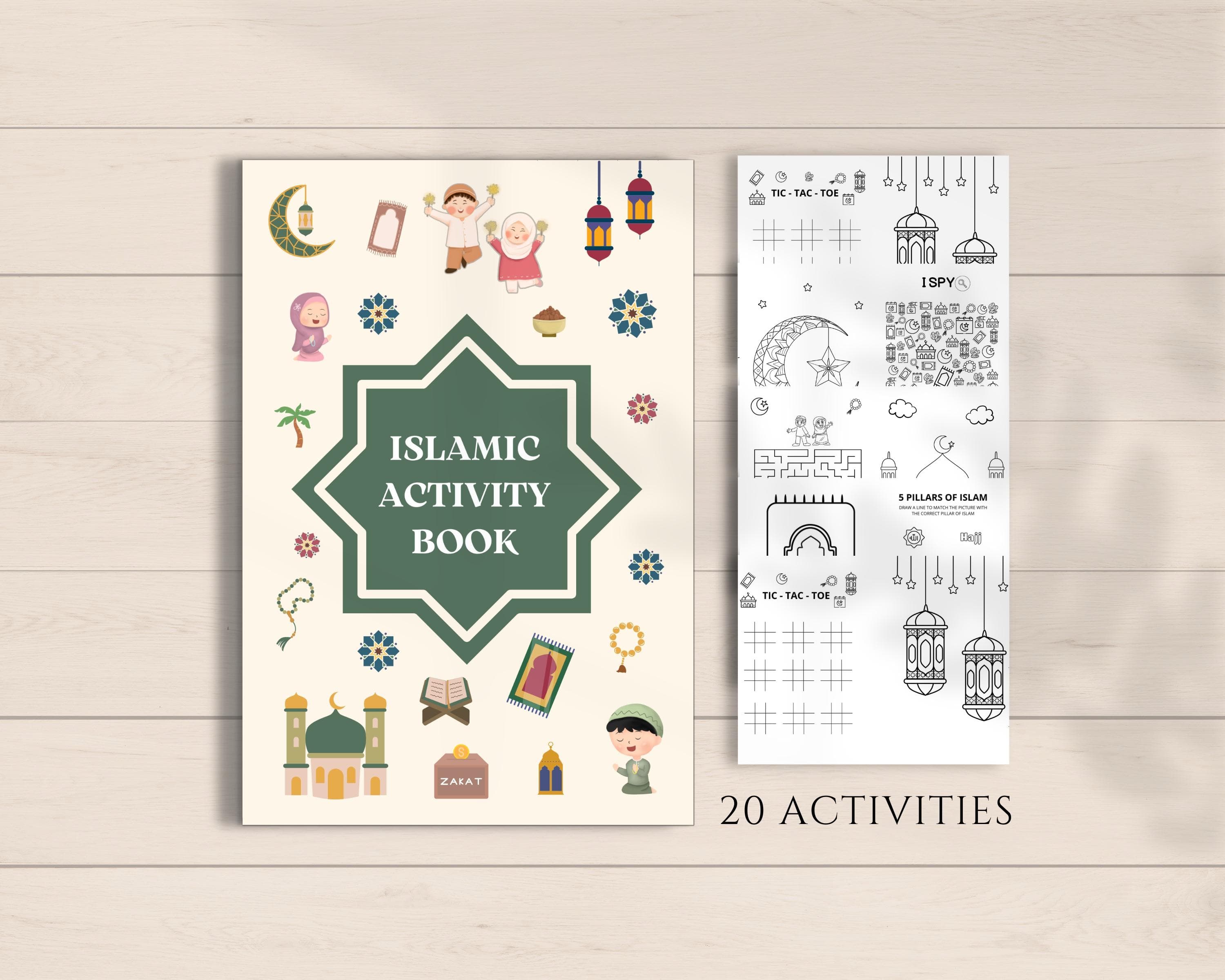 Islamic Activity Book Printable, Islamic Activities Printable, Islamic Coloring, Muslim kids Activity, Islamic Worksheets
