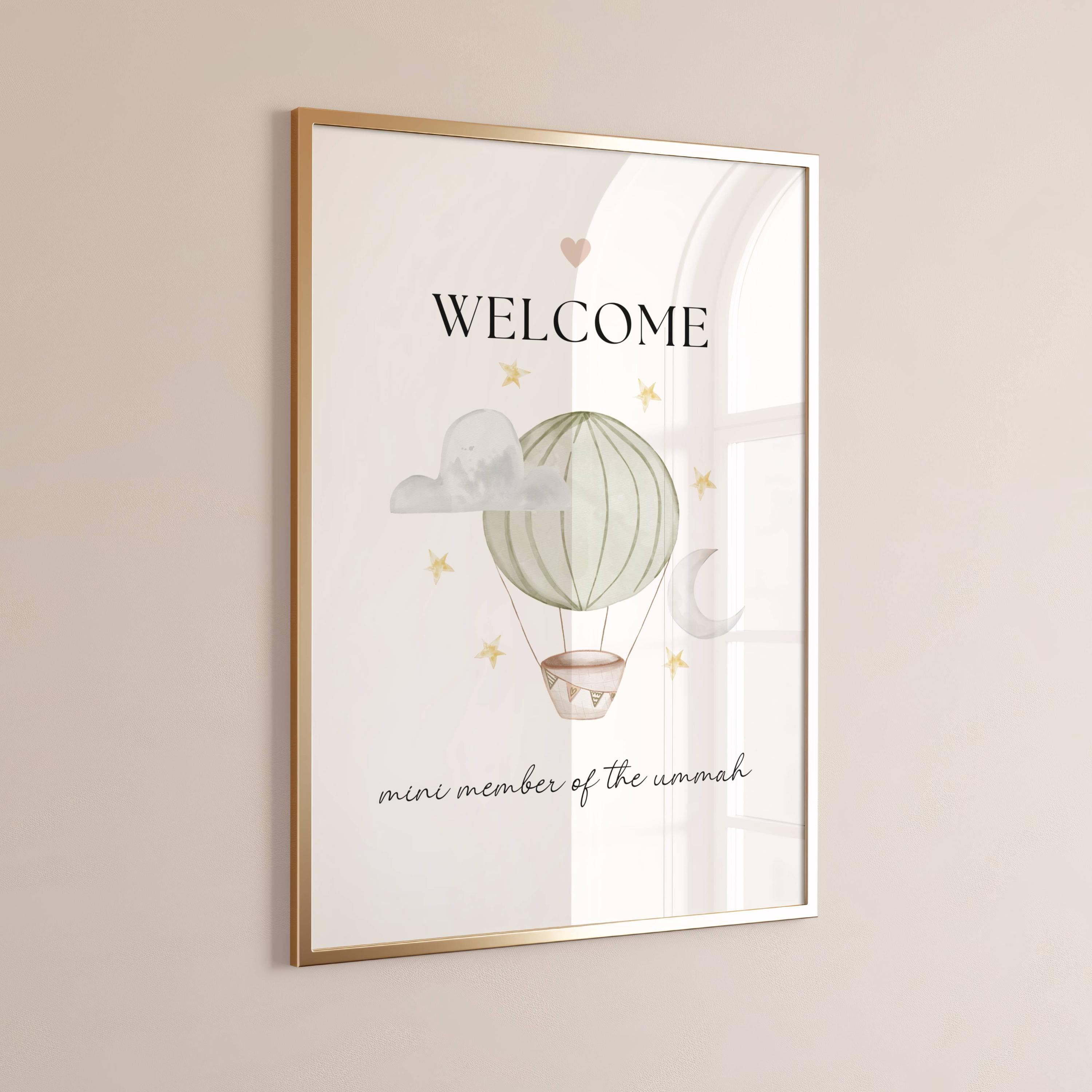 Muslim Baby Gift, Muslim Newborn, Muslim Baby Name, Islamic New Baby, Muslim New Baby Frame, Islamic Newborn Wall art, Printable Gift